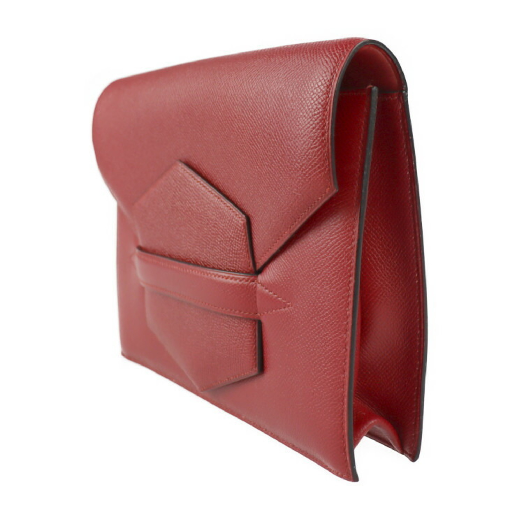 HERMES Hermes Faco Clutch Bag Couchbel Red Series Second ã€‡T Engraved