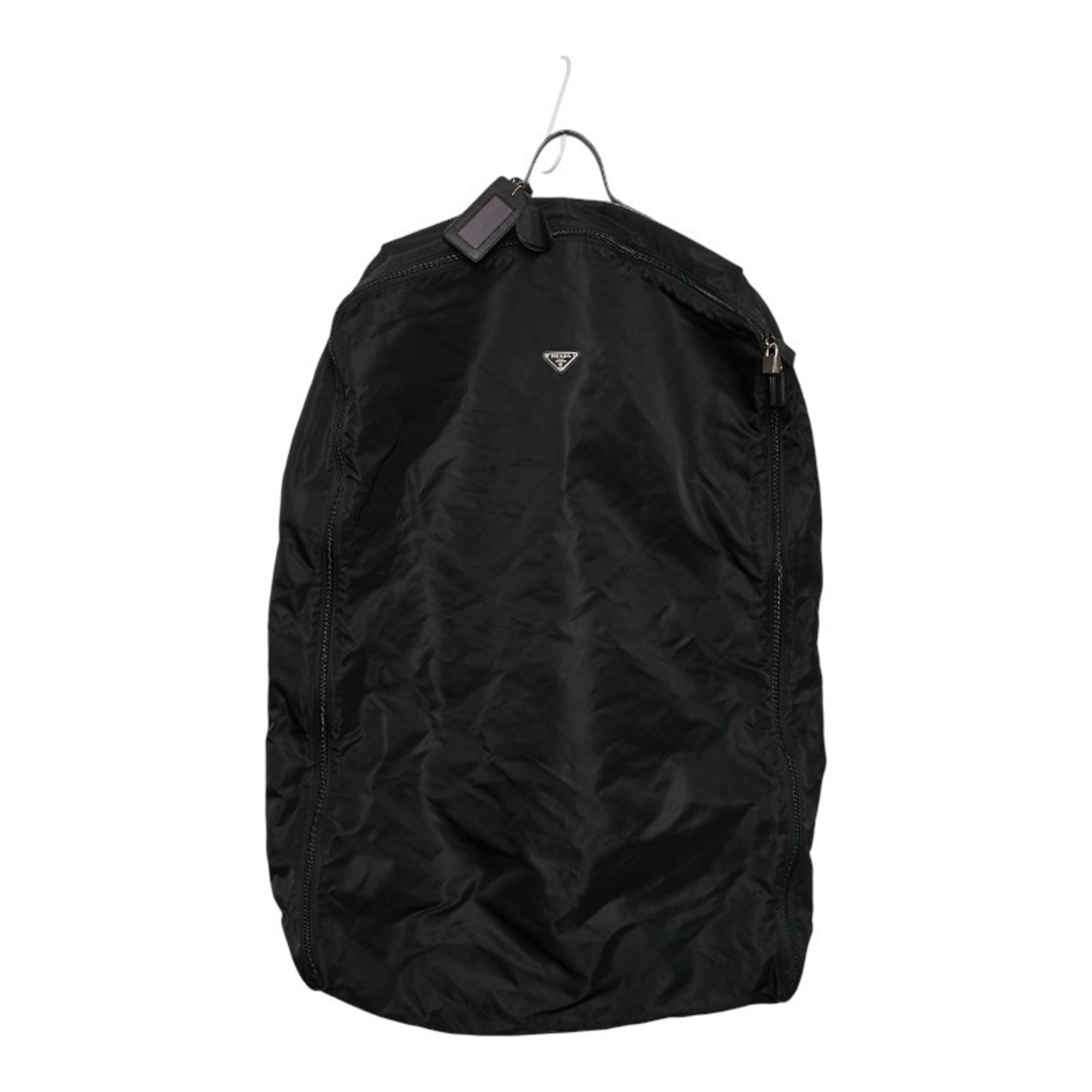 Prada Triangle Logo Plate Garment Case/Garment Cover in Black Nylon for Women