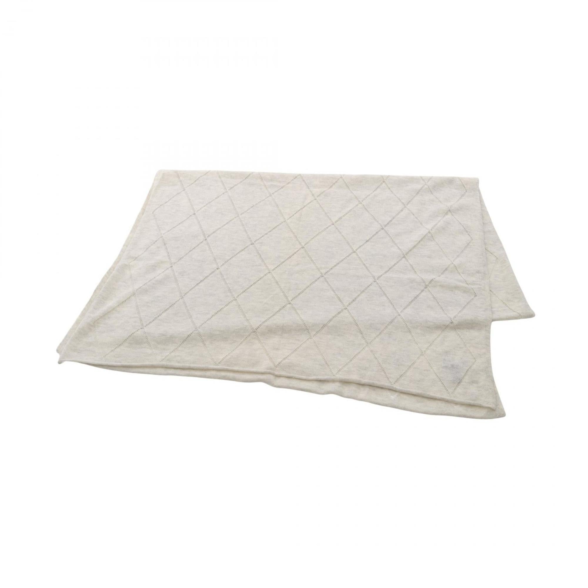 CHANEL Coco Mark Cashmere Scarf/Scarf Stole for Women, Gray