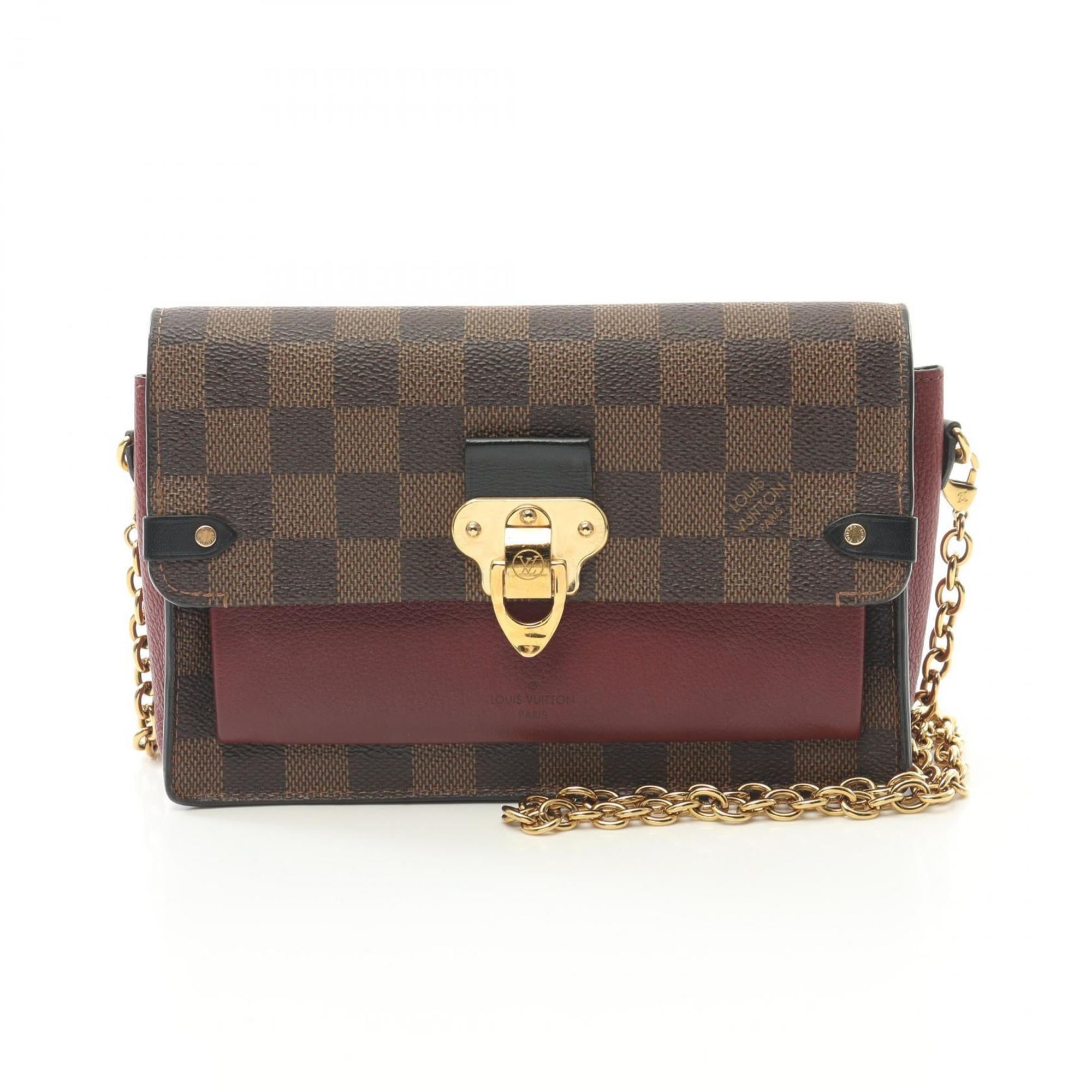 Louis Vuitton LOUIS VUITTON Portefeuille Vavin Shoulder Bag Coated Canvas Leather Damier Women’s Brown Bordeaux N60222