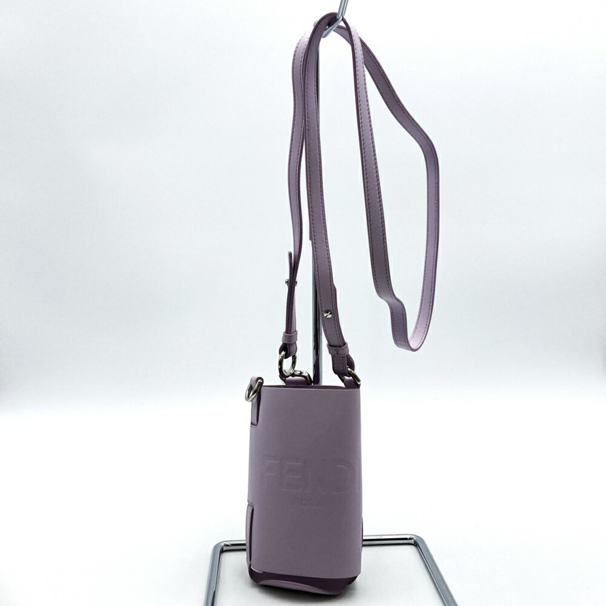 FENDI Bottle Holder Shoulder Phone Pochette Leather Purple 7AS022 Women’s Men’s Unisex
