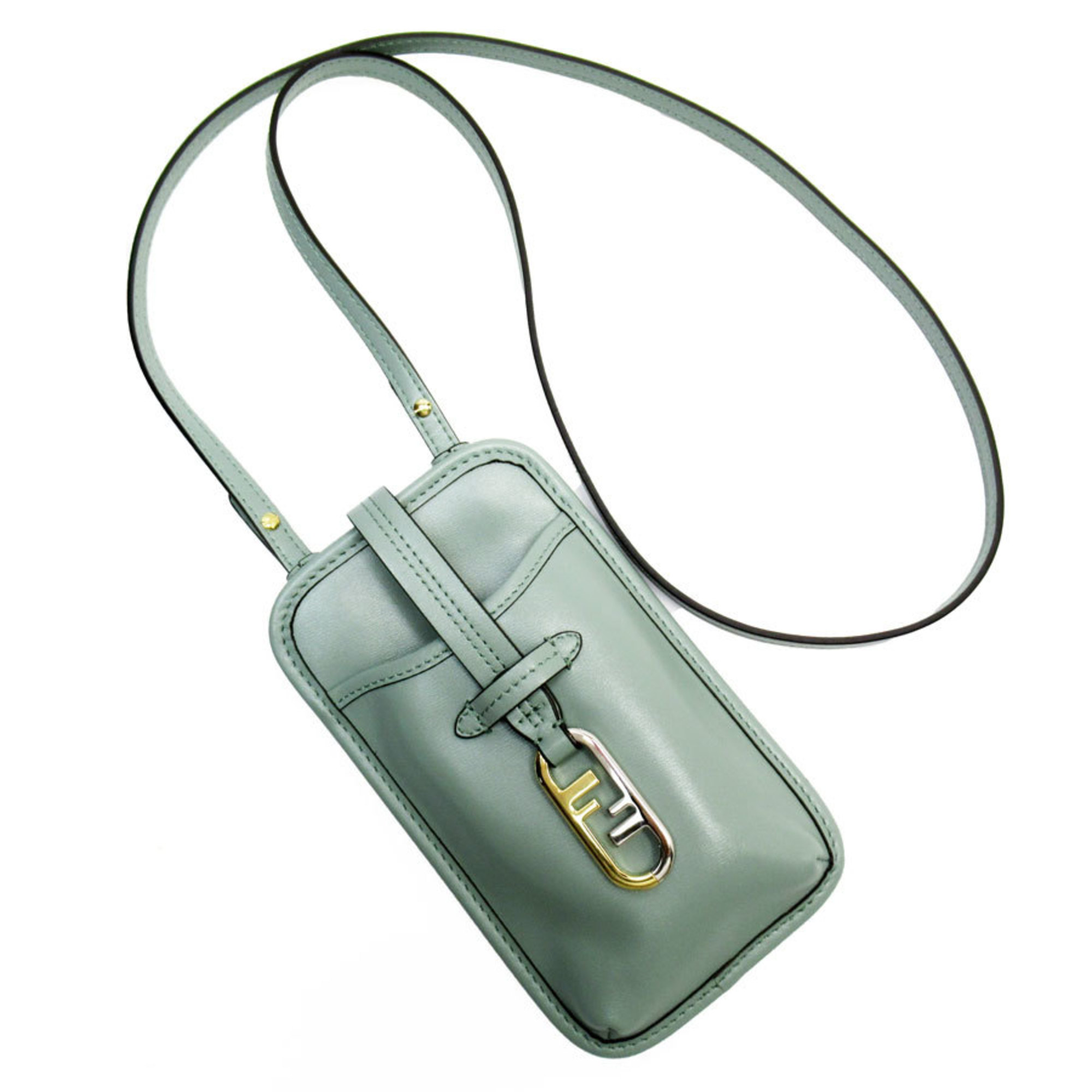 FENDI Smartphone Case, Holder, Phone Leather, Pale Green, Women’s, 7AS131 AHM0 t19577a