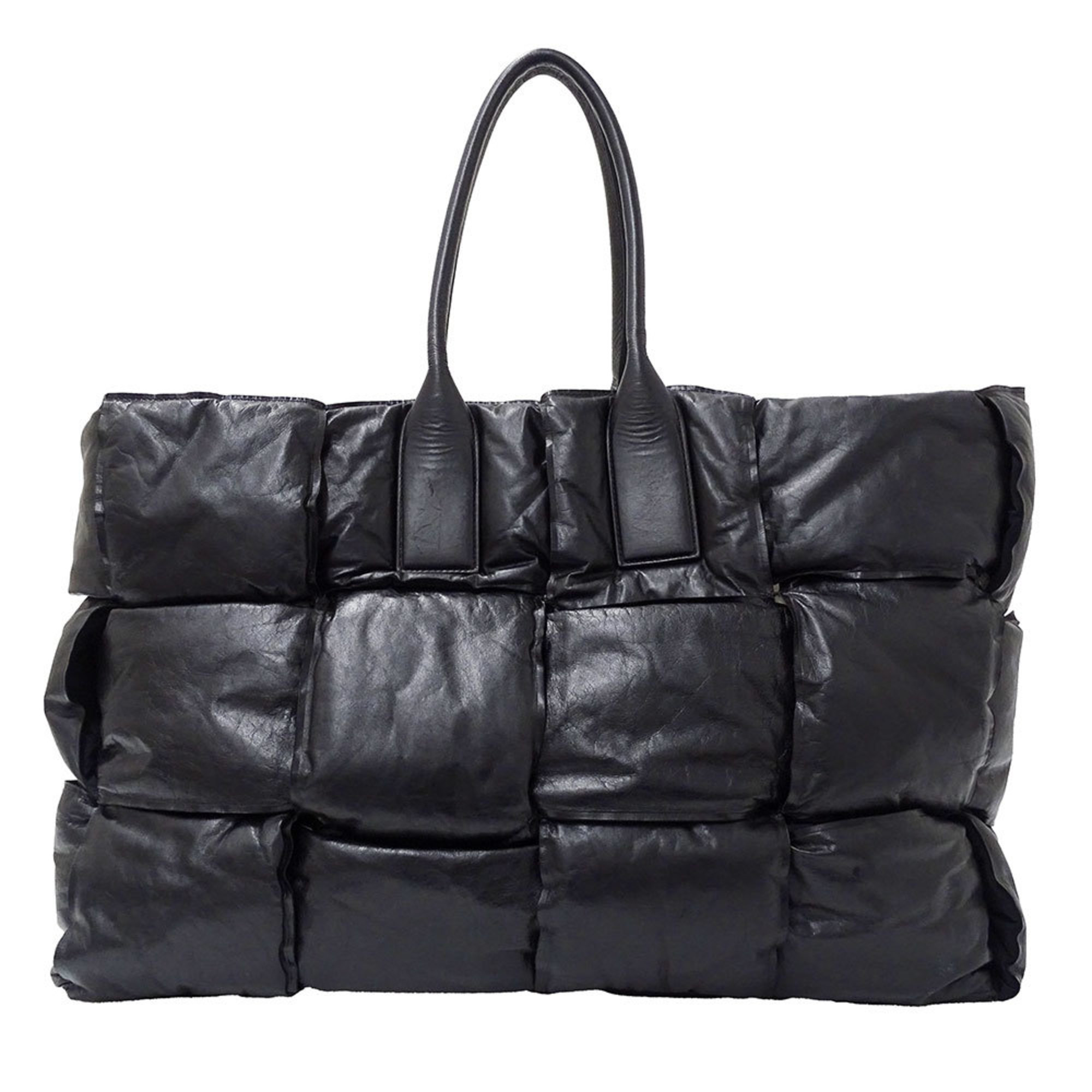 Bottega Veneta Maxi Intrecciato Tote Bag in Calfskin Squash Black for Men and Women