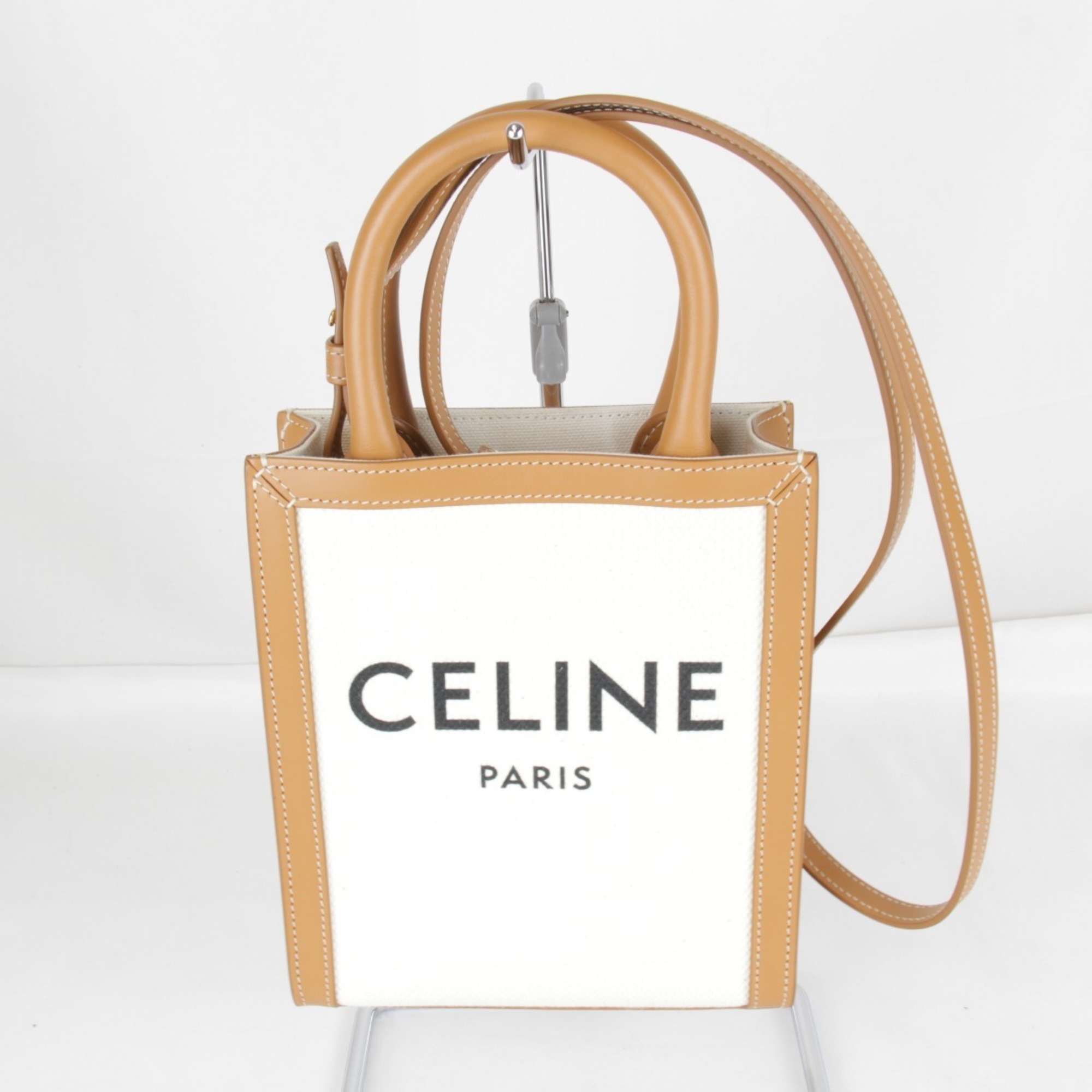 CELINE Vertical Cabas Mini Shoulder Bag in Canvas for Women