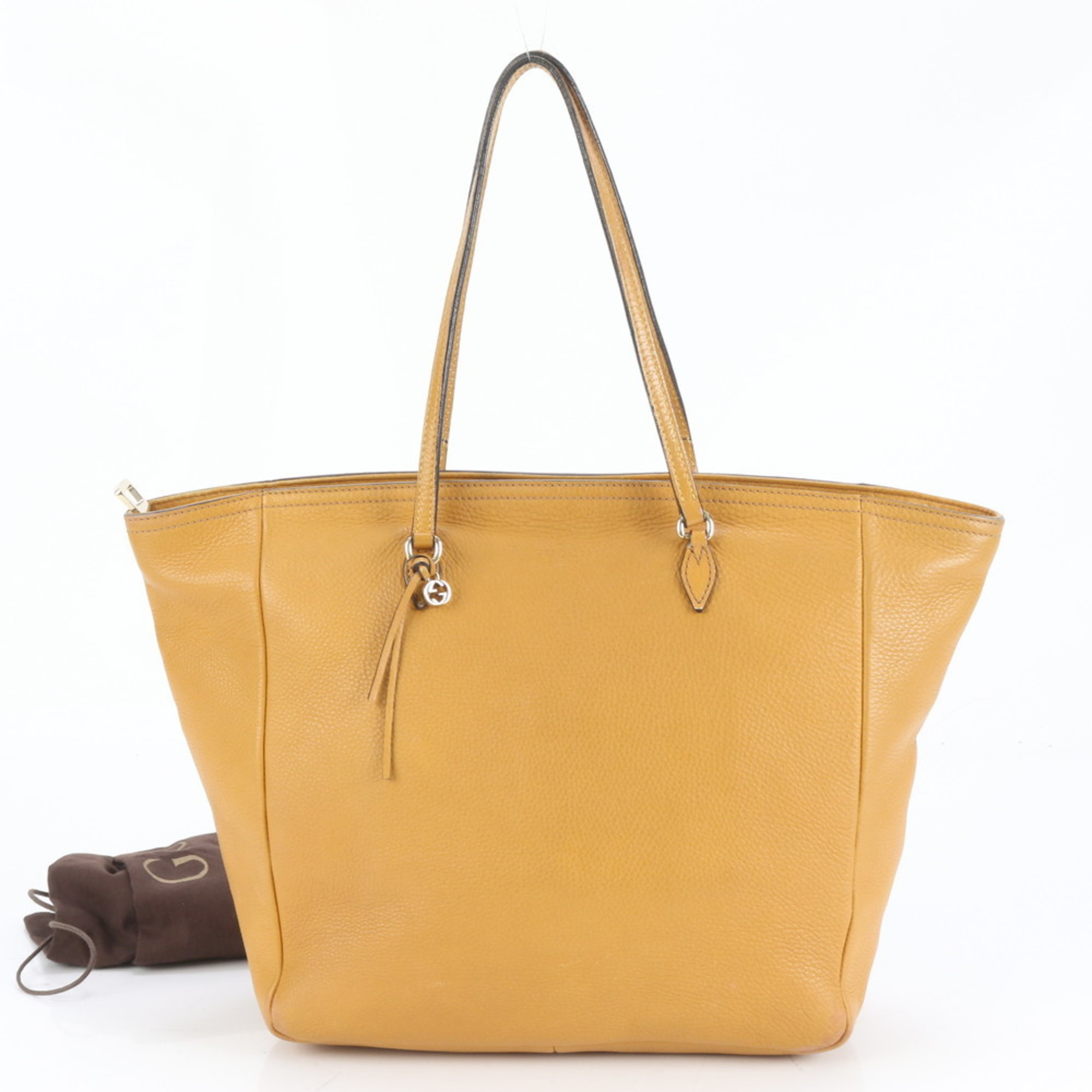 Gucci Interlocking G Charm 323671 Leather Tote Bag Shoulder for Women