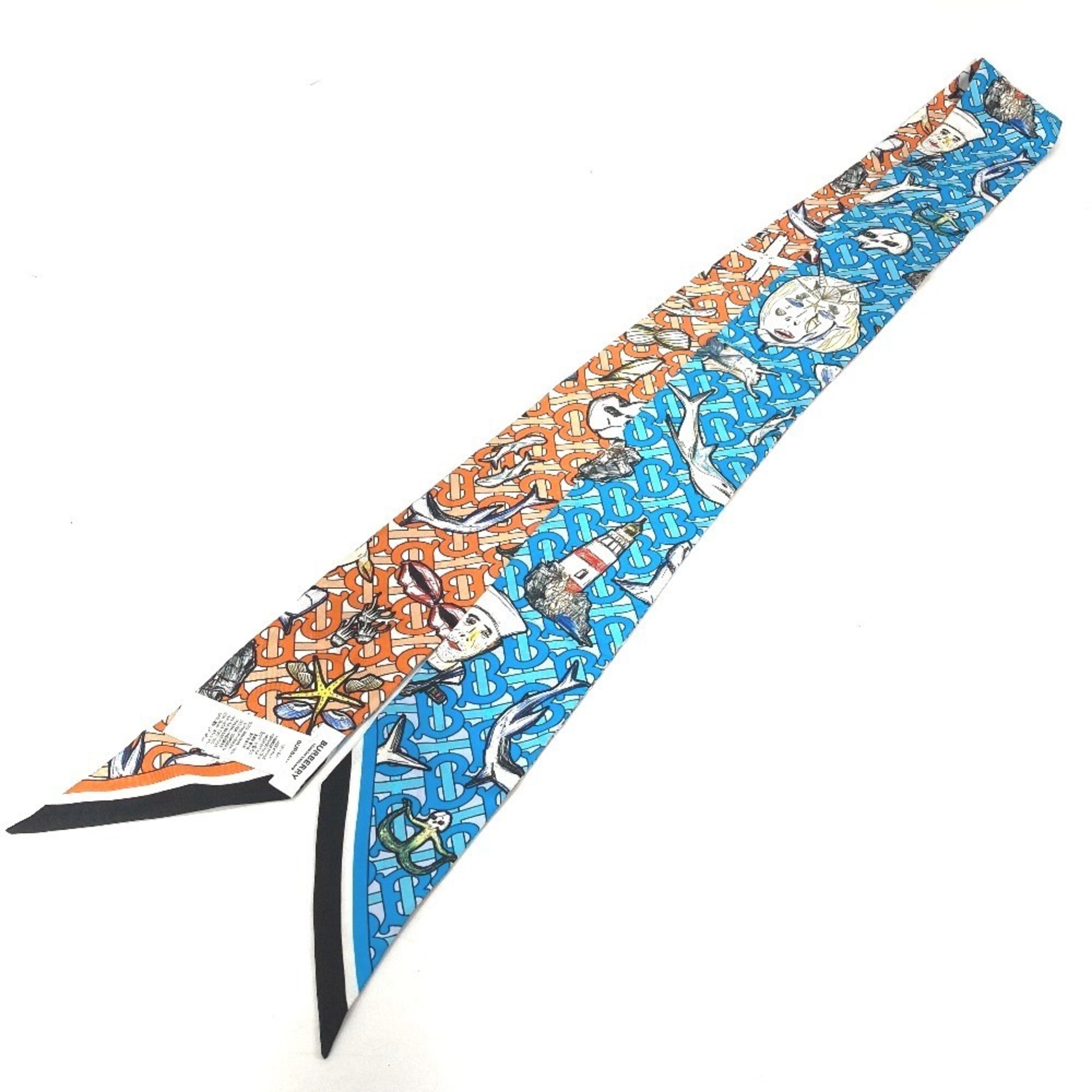 BURBERRY 8040559 TB Skinny Scarf Bandeau Silk Women’s Orange