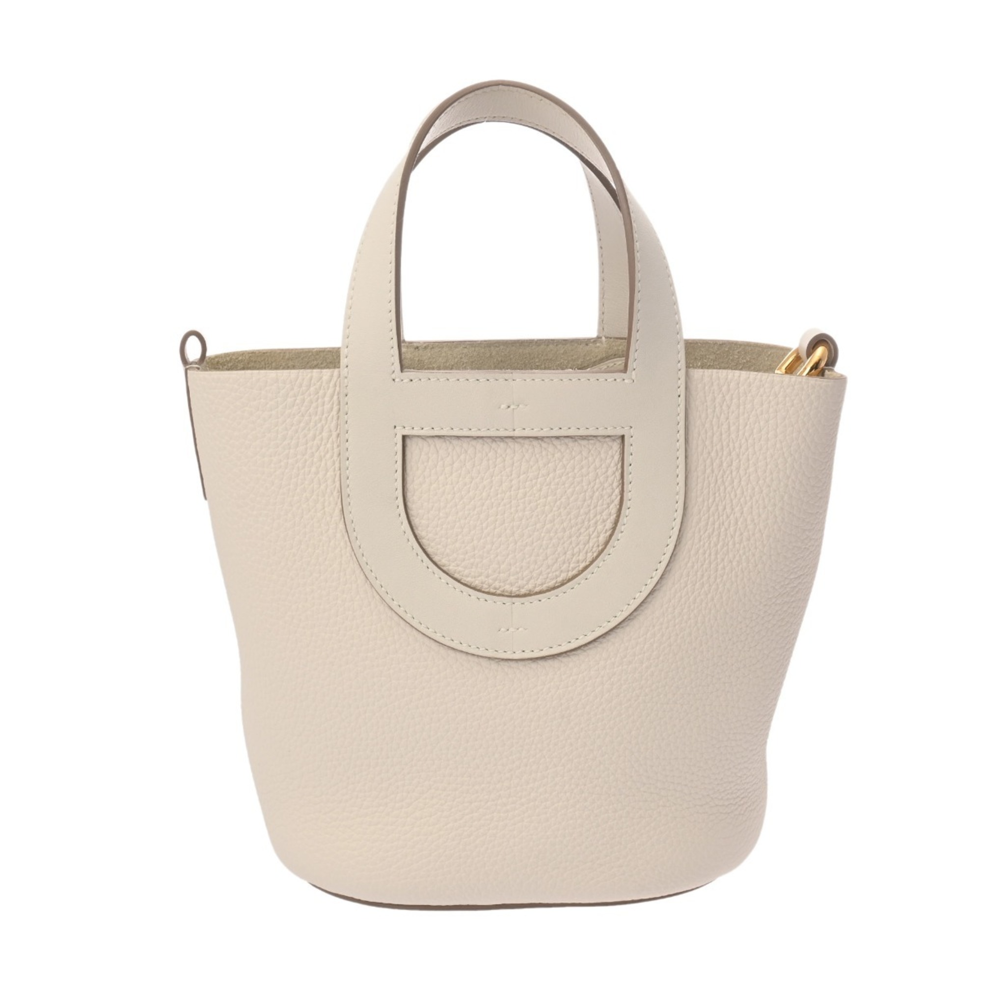 HERMES In the Loop 18 Gris Pale W Stamp (circa 2024) Women’s Taurillon Clemence Leather Handbag in Swift