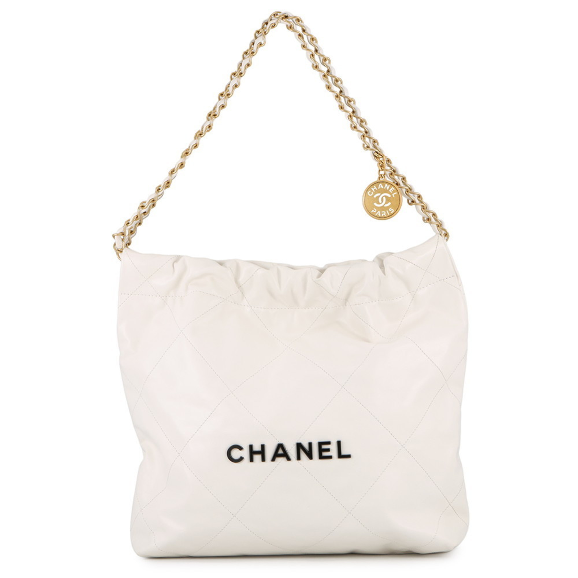 CHANEL Chain Shoulder Bag CHANEL22 Small Calfskin AS3260 White