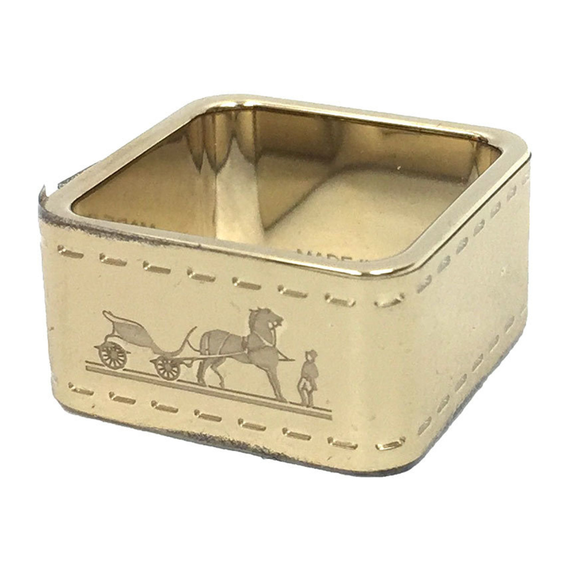 Hermes HERMES Scarf Ring Clasp Bolduc Carriage Pattern Silver Horse Gold