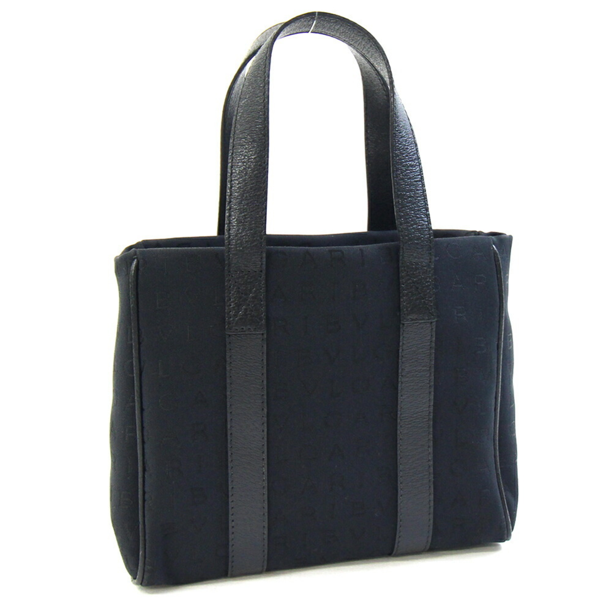 BVLGARI Handbag Mania Black Canvas Leather Women’s