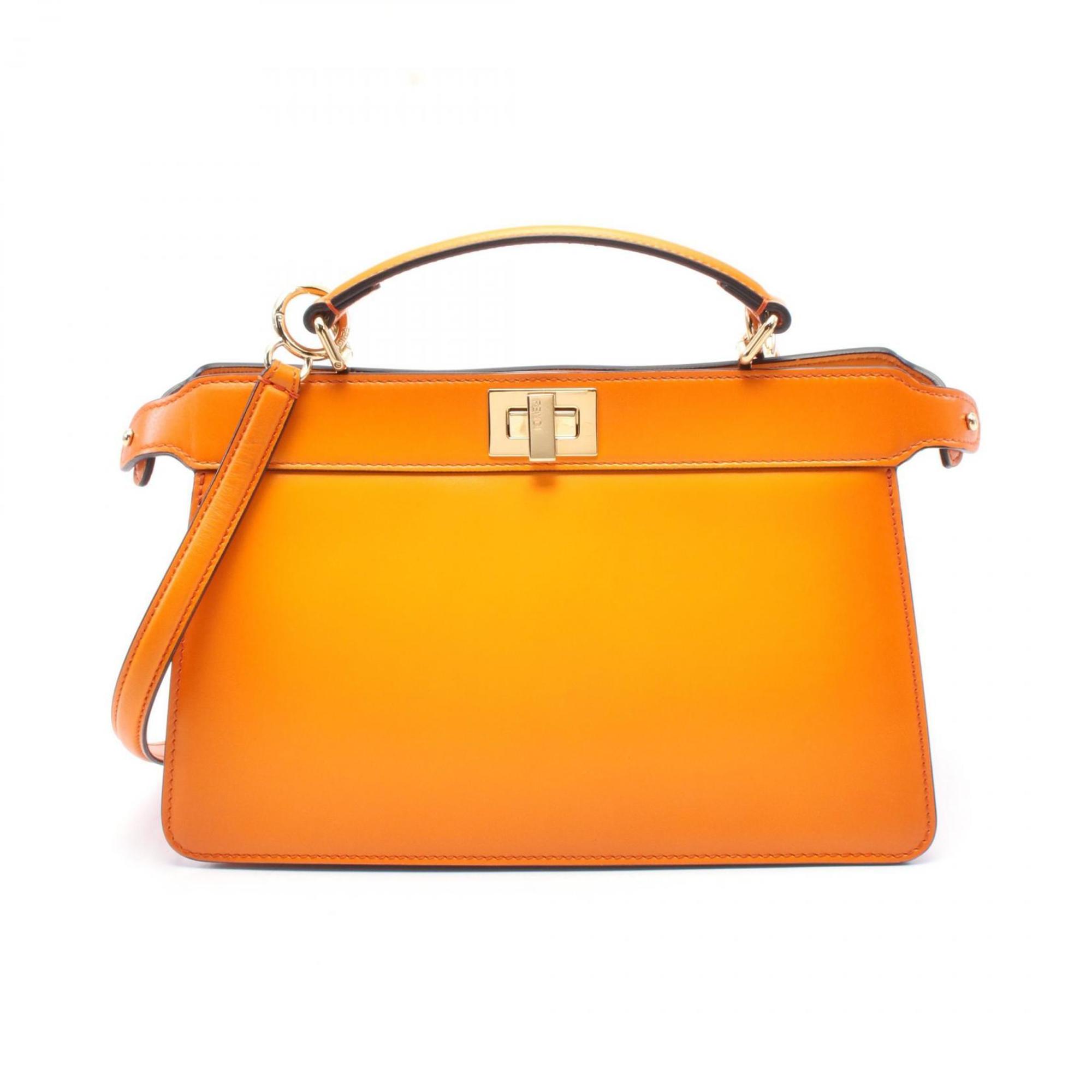 FENDI Peekaboo Iseeu East West Handbag Leather Women’s Orange 8BN323