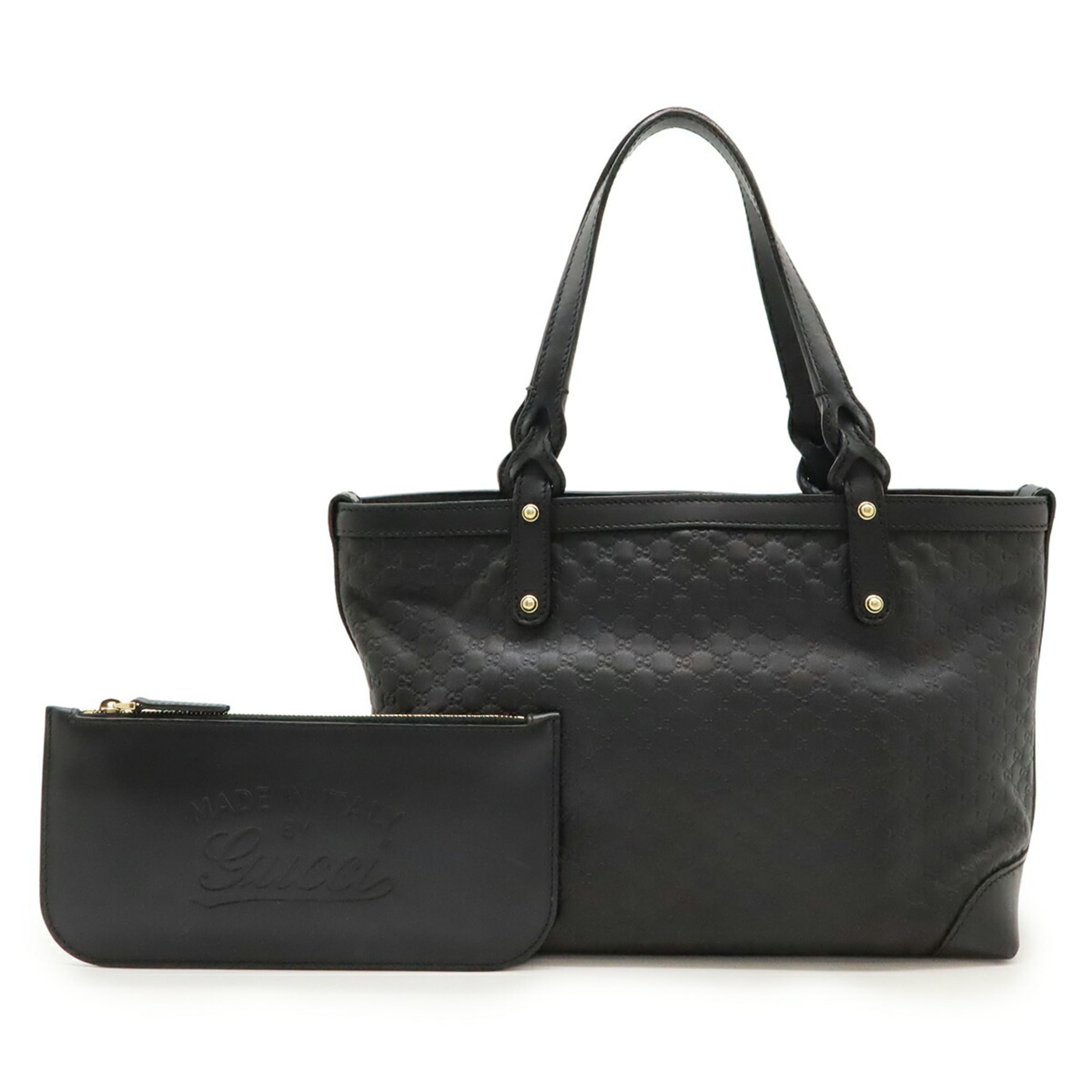 GUCCI Micro Guccissima Tote Bag/Mini Handbag in Black Leather, Japan Exclusive, 269878