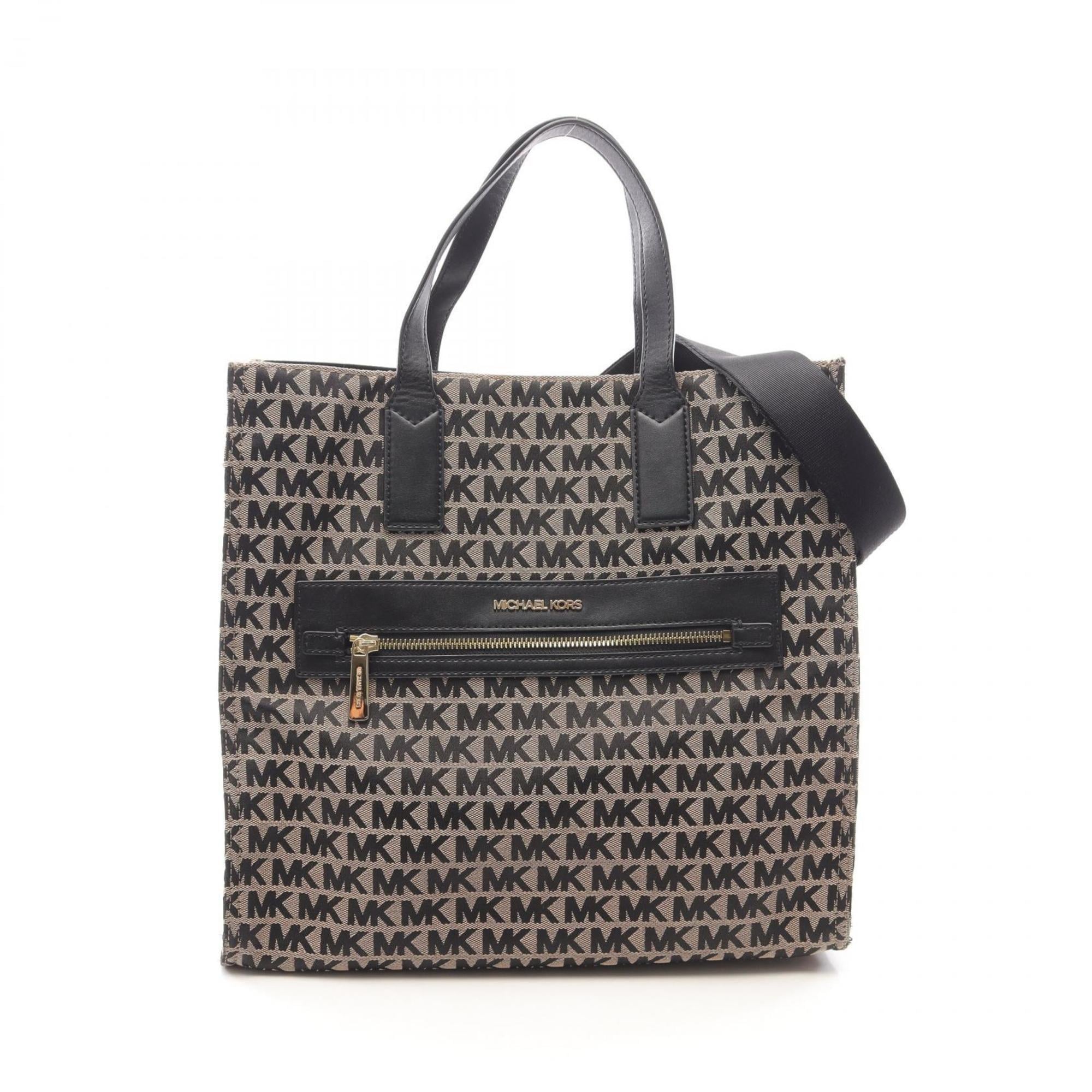 Michael Kors Tote Bag Canvas Leather Women’s Beige Black 35F9SY9T3J