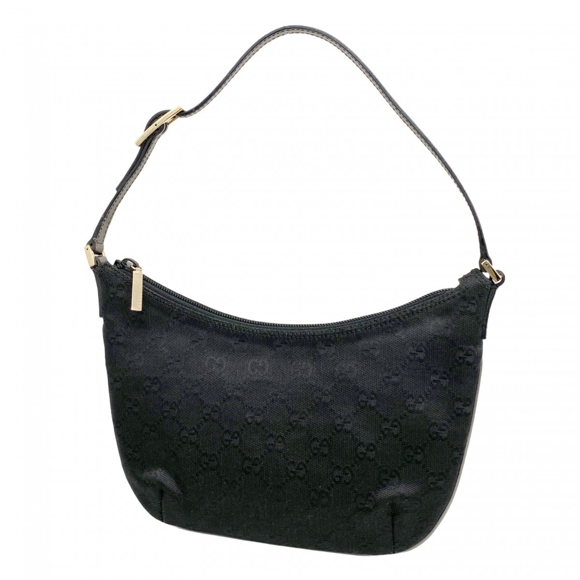 Gucci GG Canvas Handbag 005 0813 Black Champagne Women’s