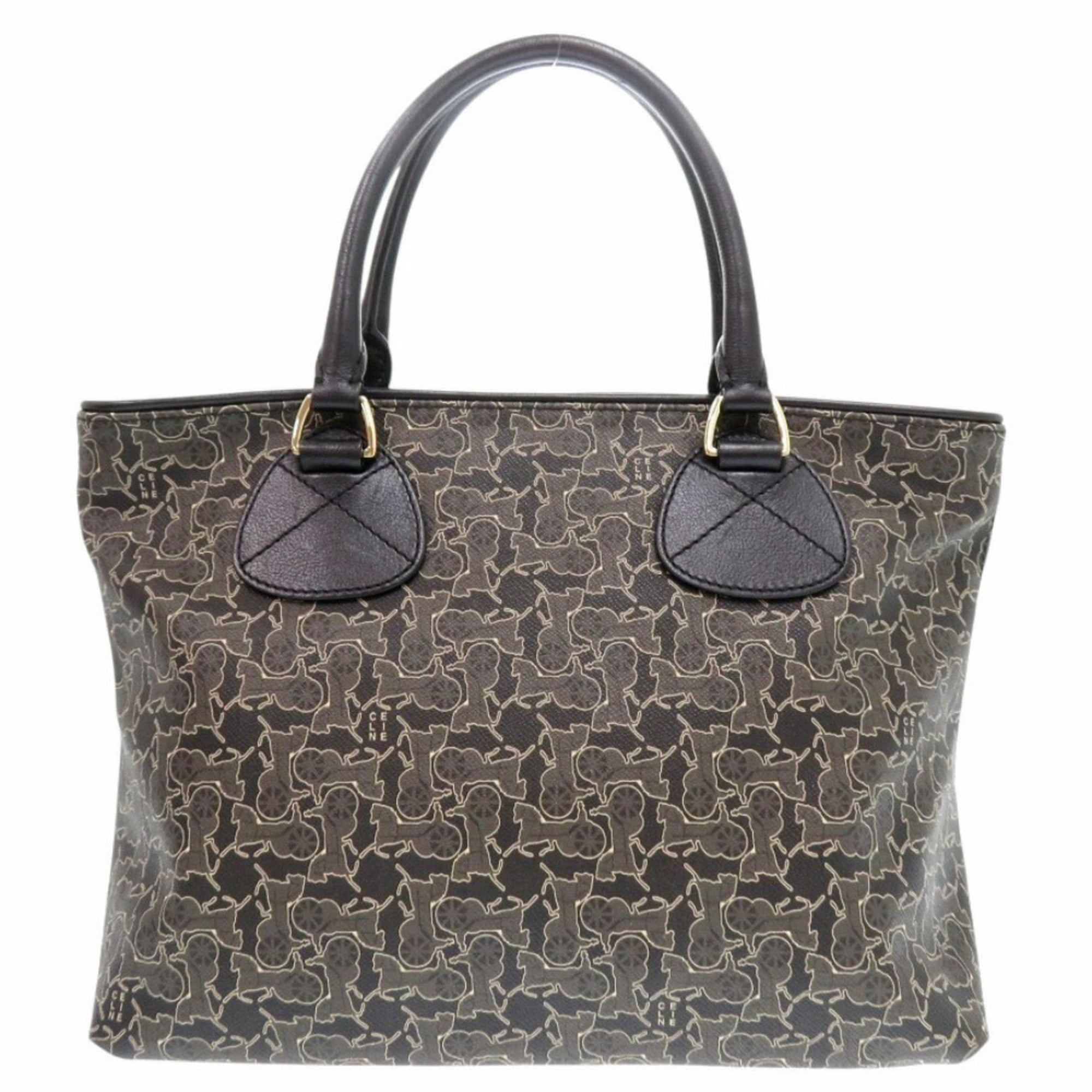 Celine Sulky Line PVC Leather Brown Handbag 1547CELINE