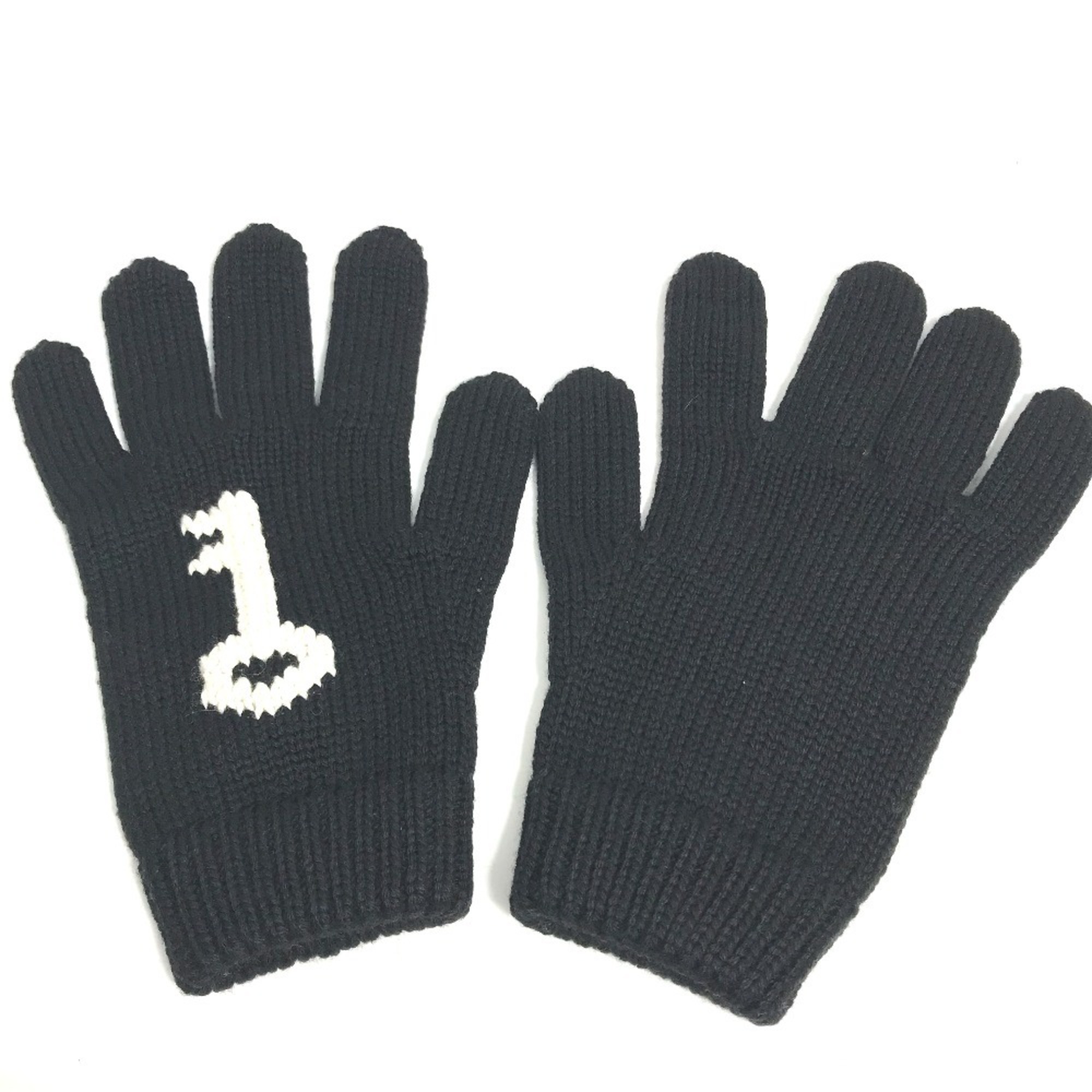 PRADA Prada Key Design Wool Gloves for Women, Black