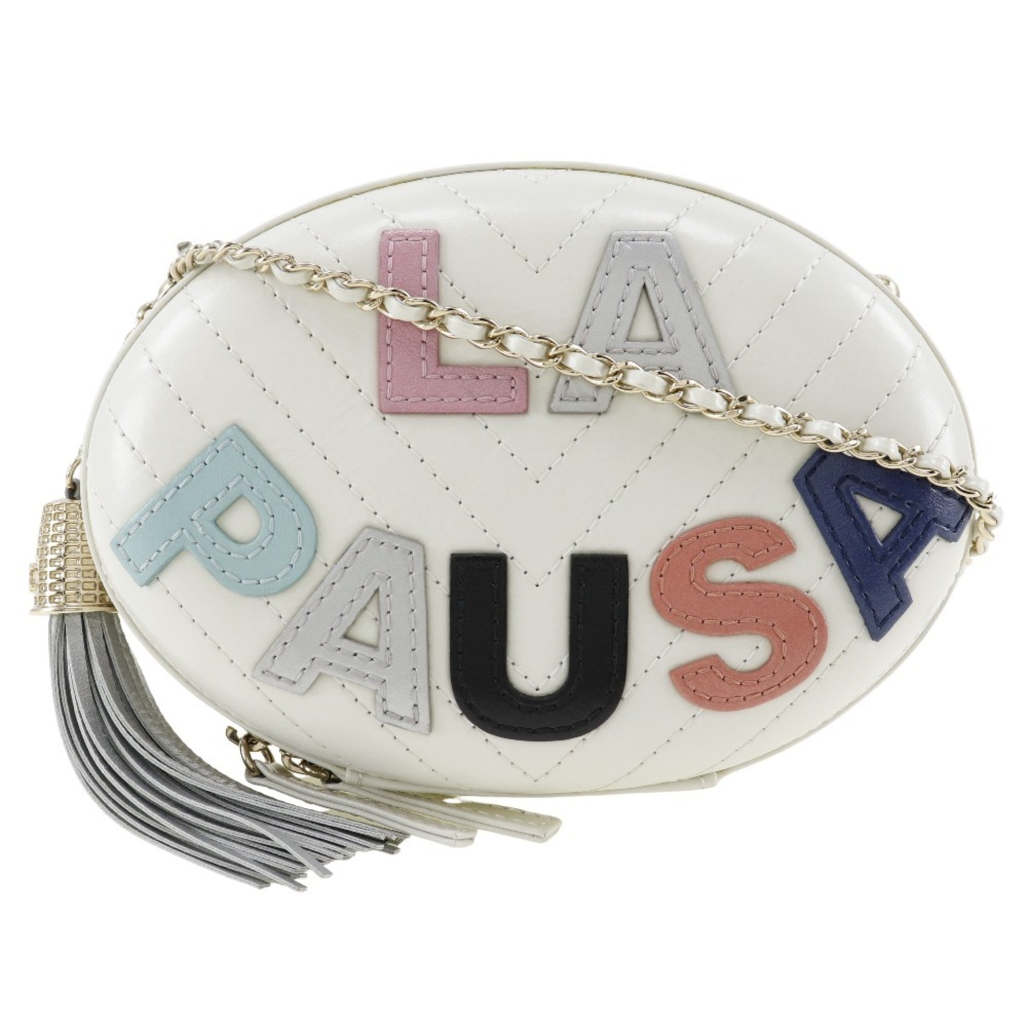 Chanel CHANEL Chain Shoulder Bag La Pausa Calfskin White Double ChainShoulder Women’s