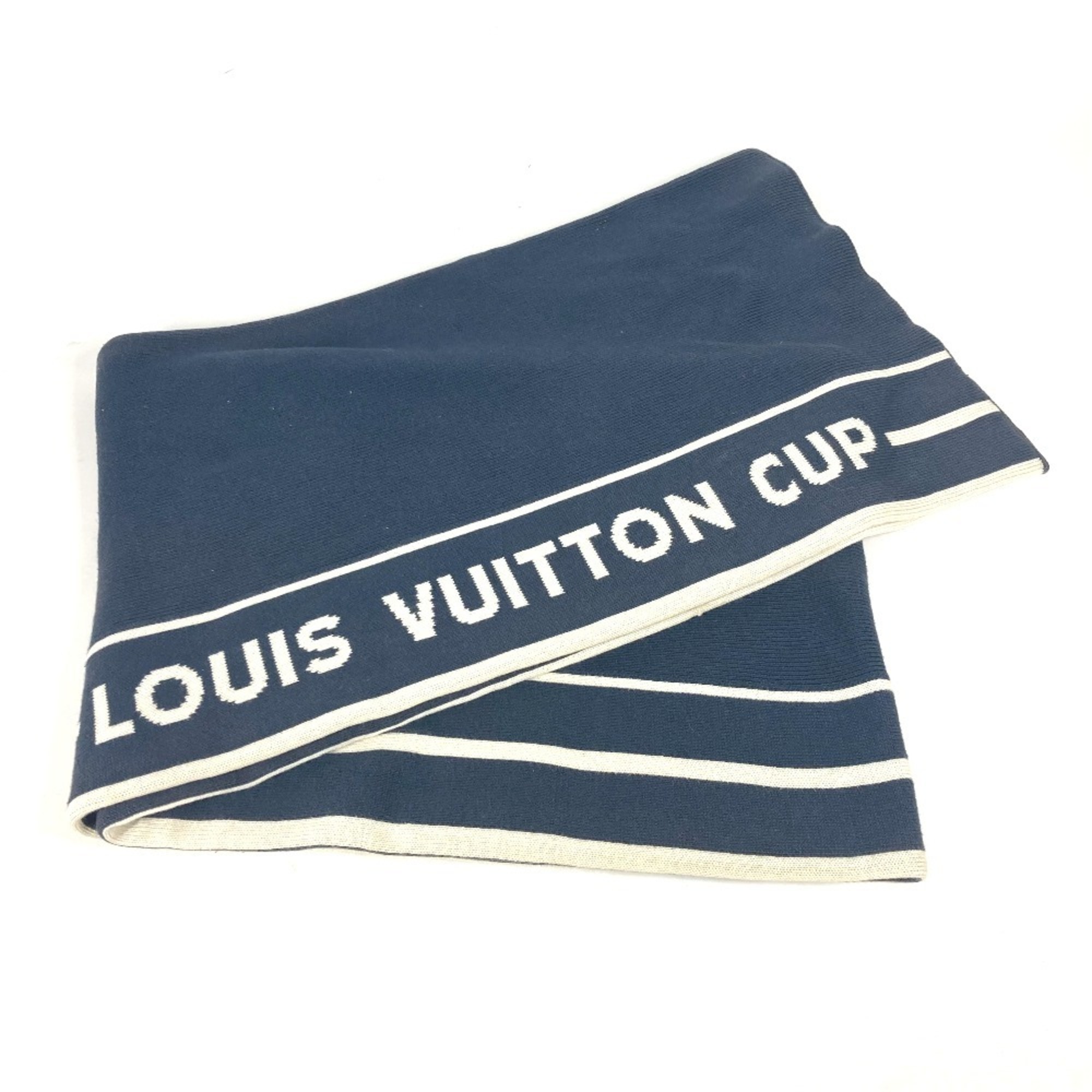 LOUIS VUITTON Louis Vuitton Cup LVCUP Scarf Cotton Cashmere Men’s Navy