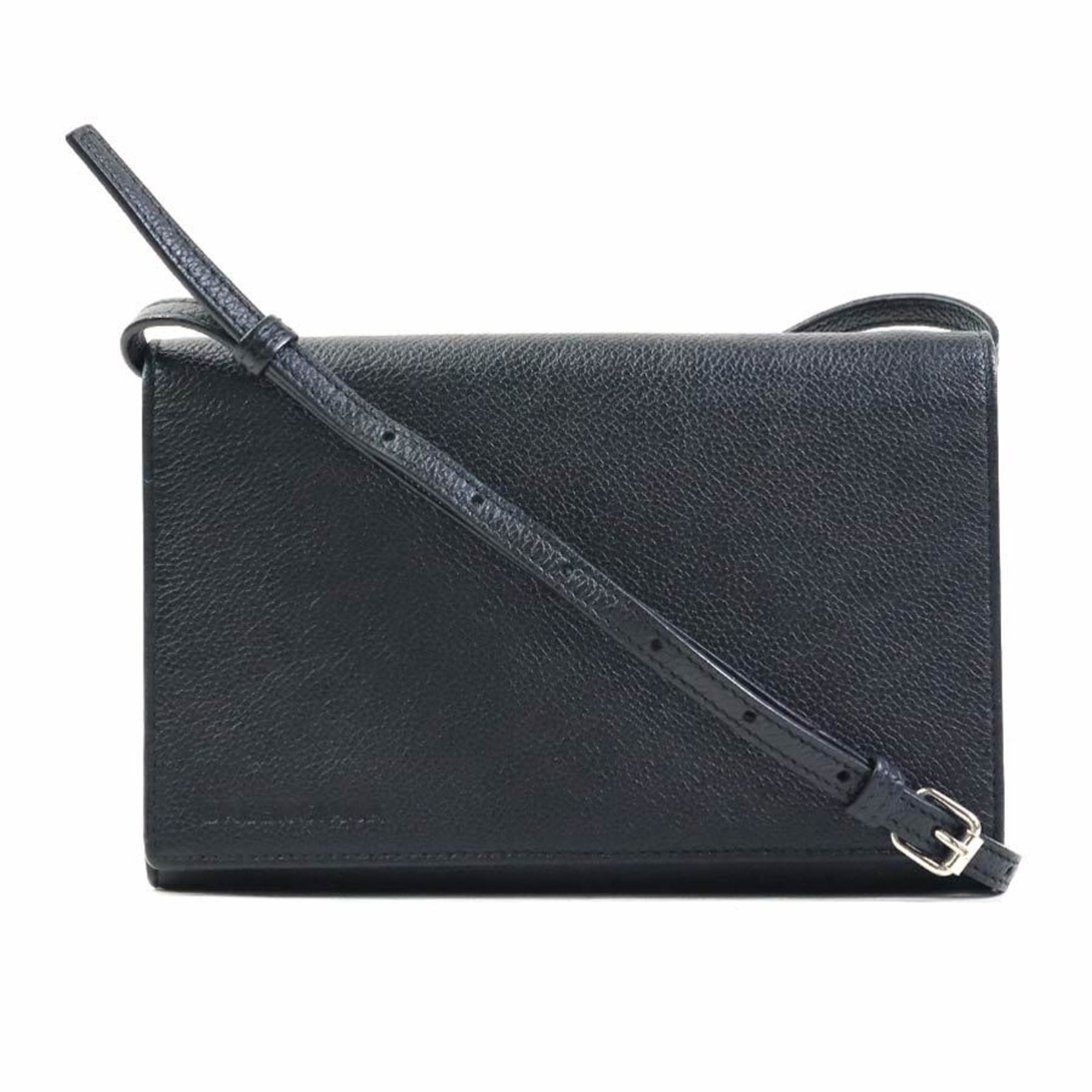 Balenciaga BALENCIAGA Shoulder Bag Pouch Leather Black Women’s h31332a