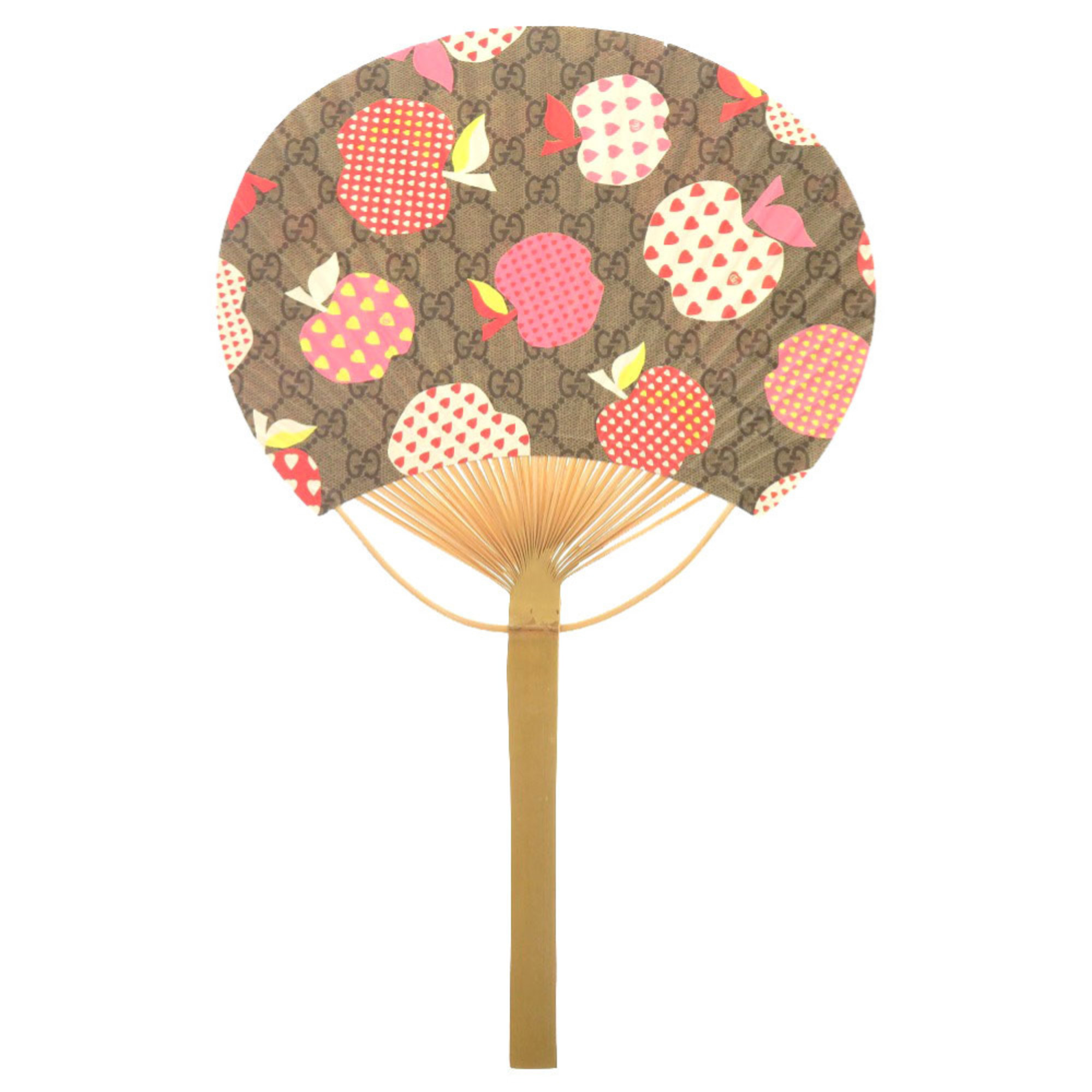 Gucci Apple Heart GG Fan, Beige, 0772 GUCCI