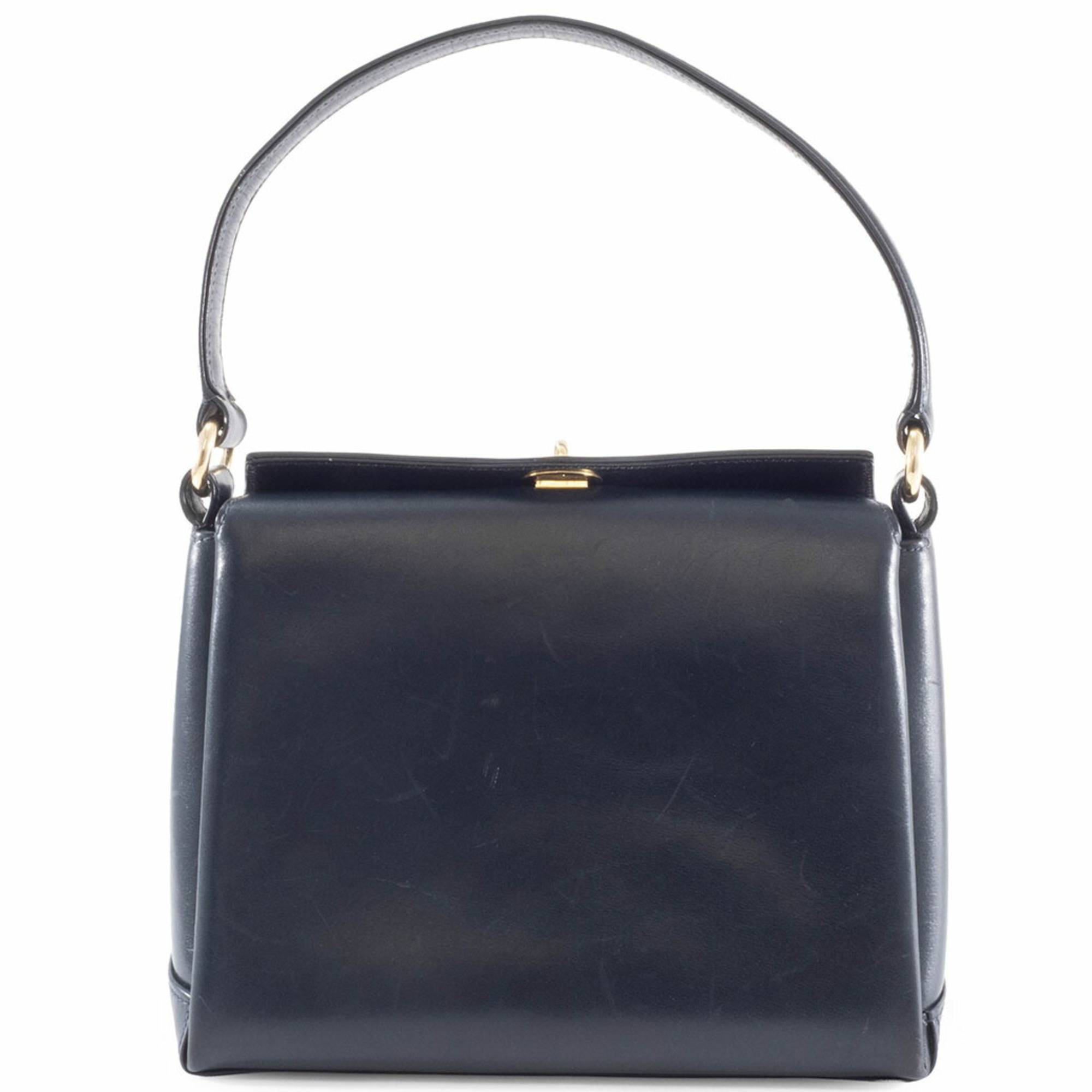 Gucci Old Turnlock Handbag Leather Black Women’s 3-Compartment GUCCI