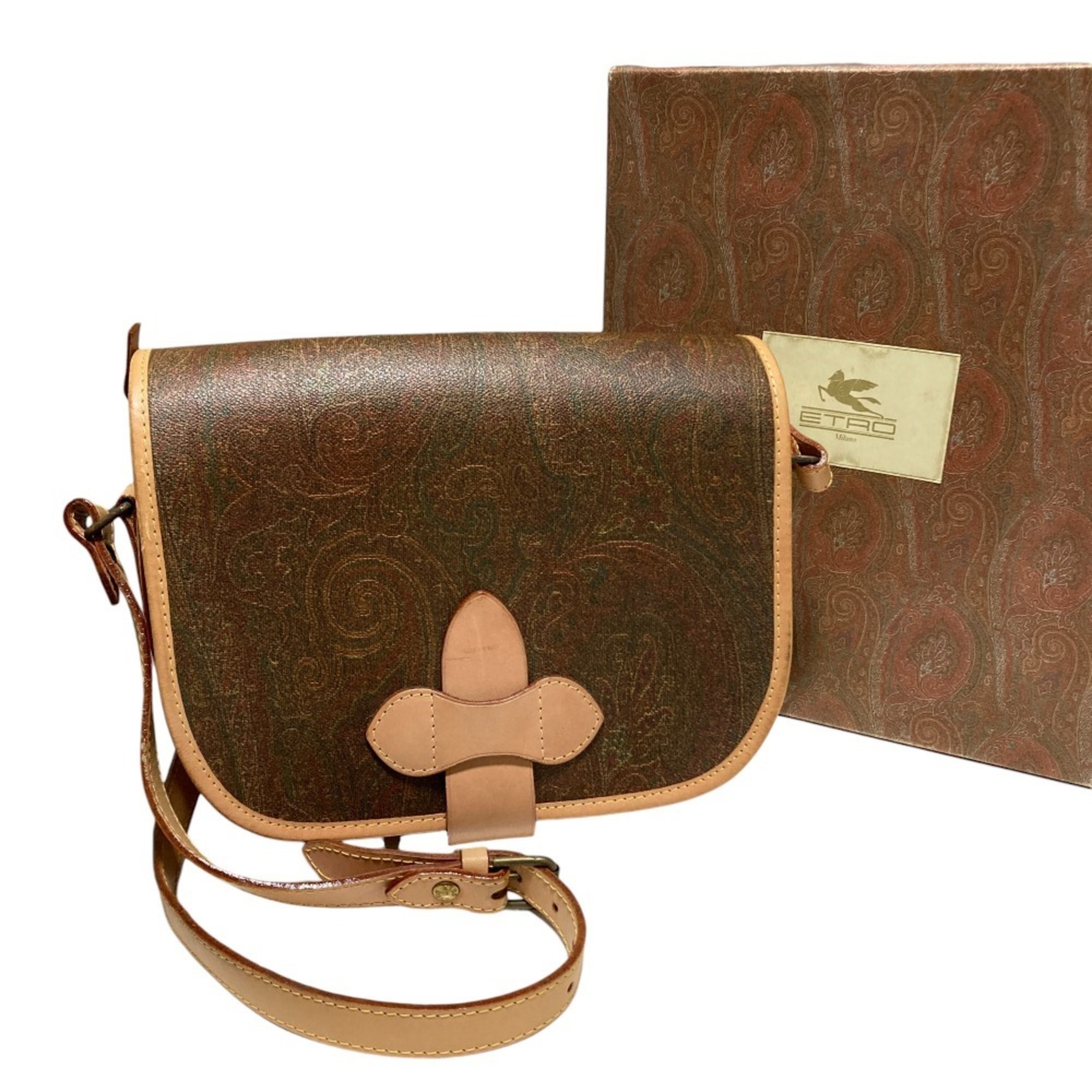 ETRO Paisley Crossbody Flap Shoulder Bag in Natural