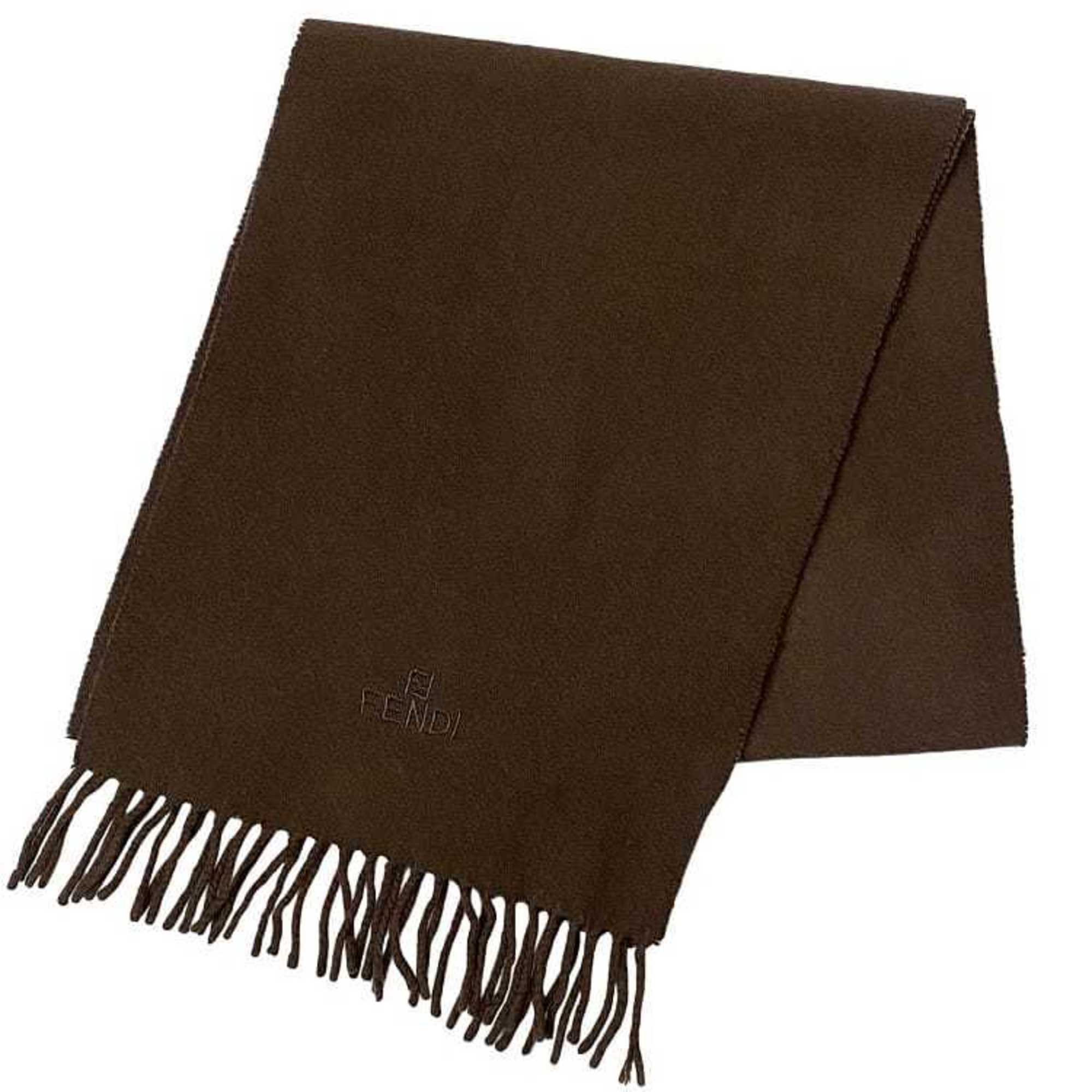 Fendi scarf ec-21941 brown wool FENDI embroidery women men unisex