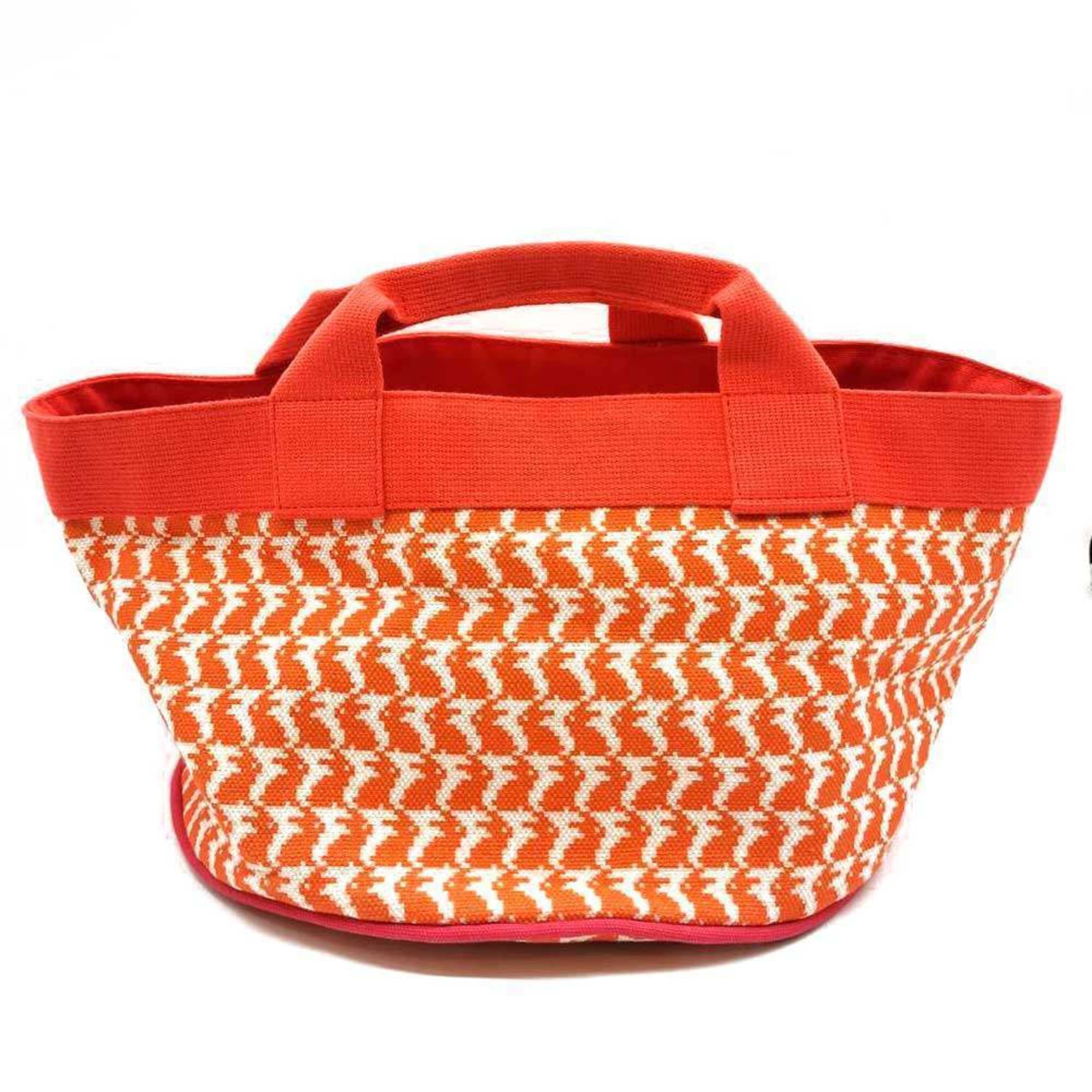 HermÃ¨s Animo Pixel Tote Bag Kids Line Canvas Orange Women’s HERMES