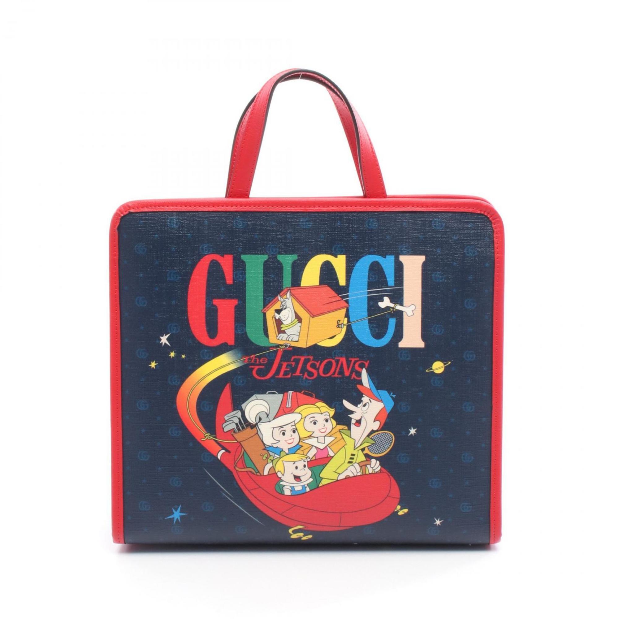 Gucci x The Jetsons Children’s Tote Bag, Coated Canvas and Leather, Navy, Red, Multicolor, 605614