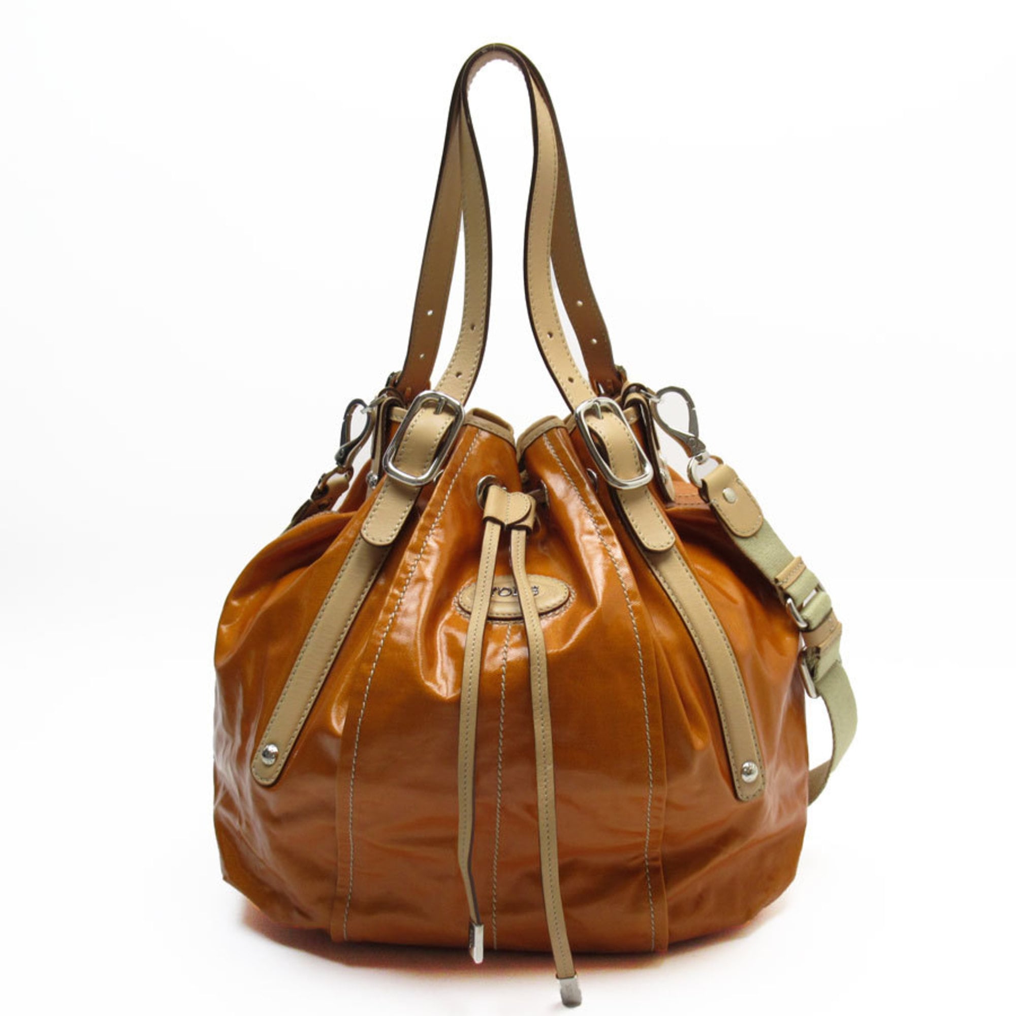 Tod’s Handbag Shoulder Bag Coated Canvas Orange Women’s t19568a