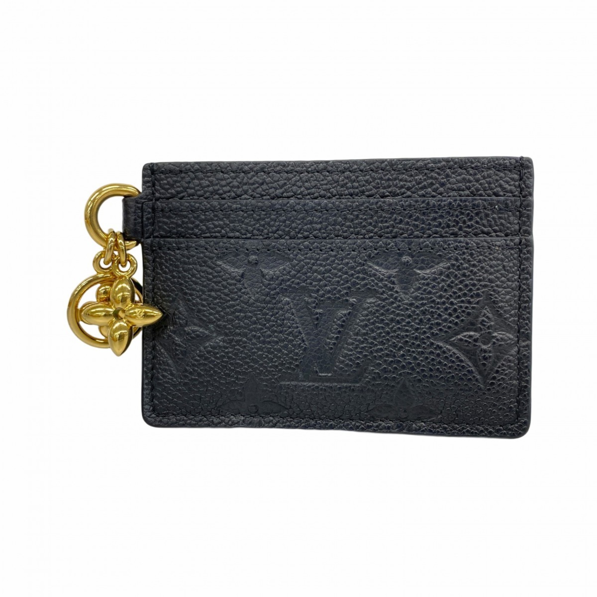 Louis Vuitton Monogram Empreinte Card Case with LV Charm, M82132, Noir, Women’s