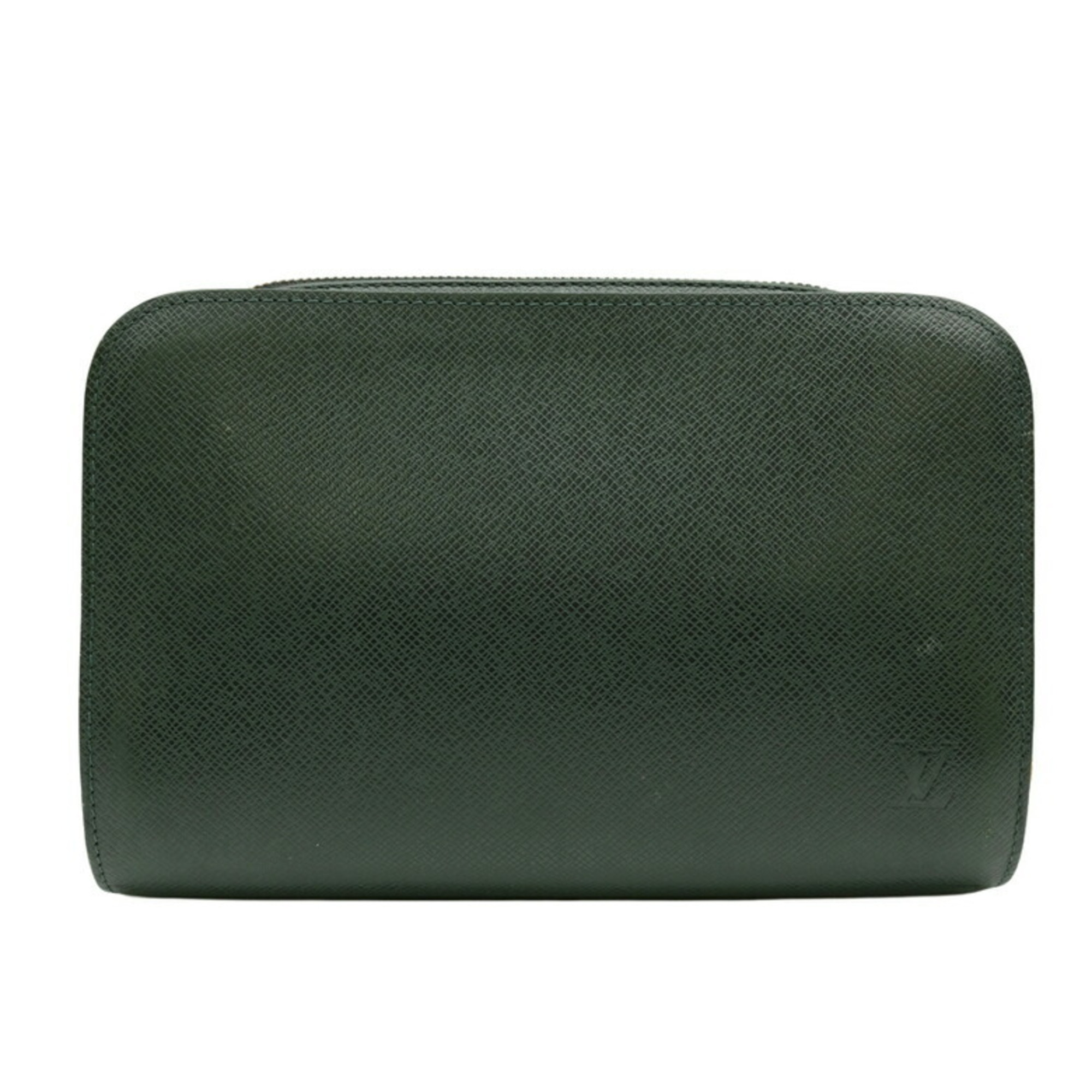 LOUIS VUITTON Taiga Baikal Second Bag Clutch Leather Esepia Green Dark M30184