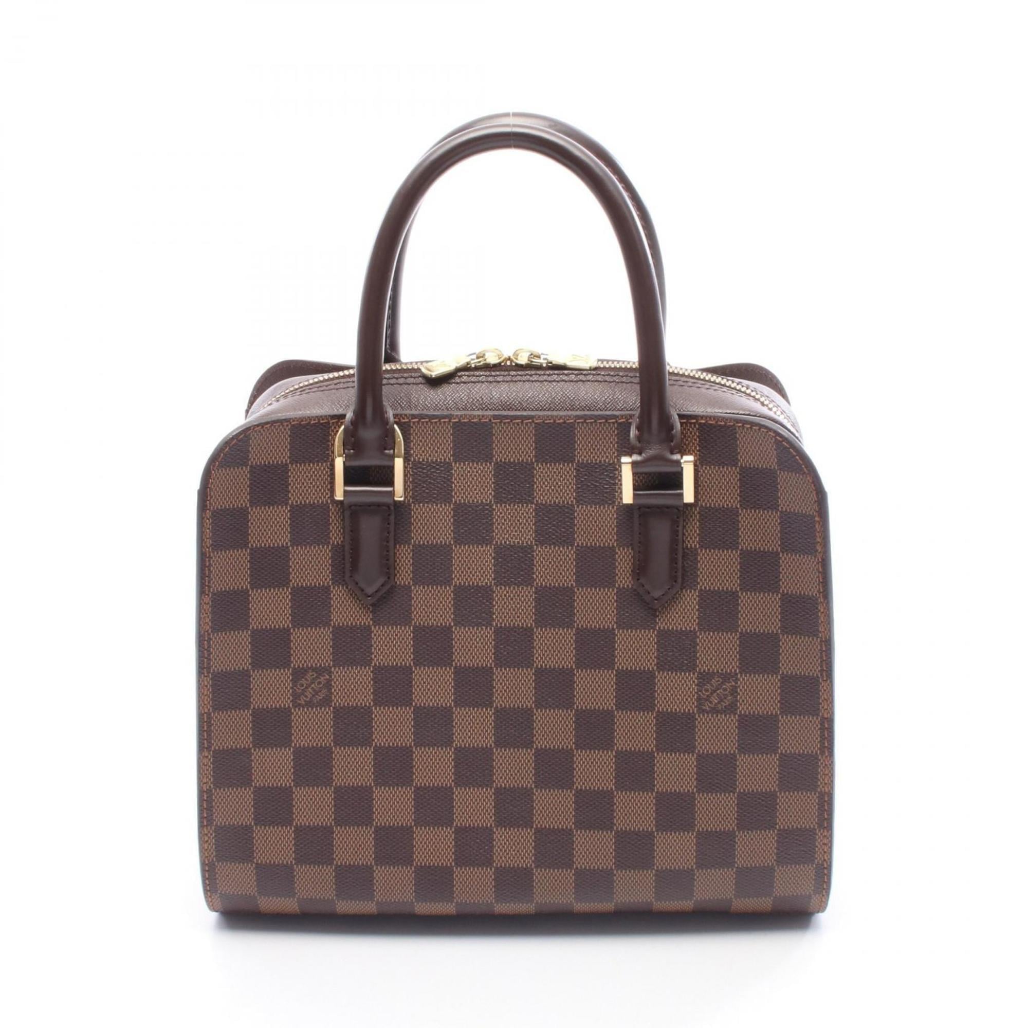 Louis Vuitton Triana Handbag, Coated Canvas, Leather, Damier, Women’s, Brown, N51155