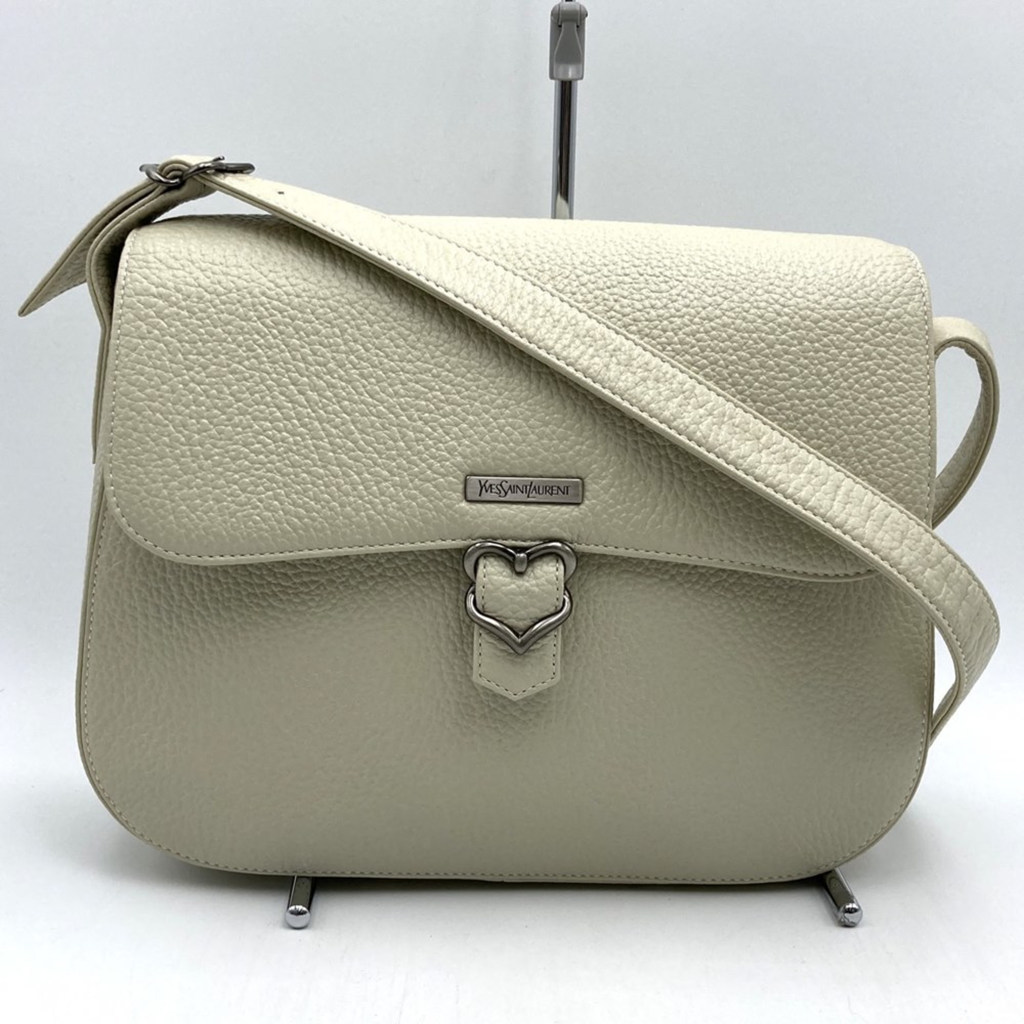 SAINT LAURENT shoulder bag in white leather for men and women