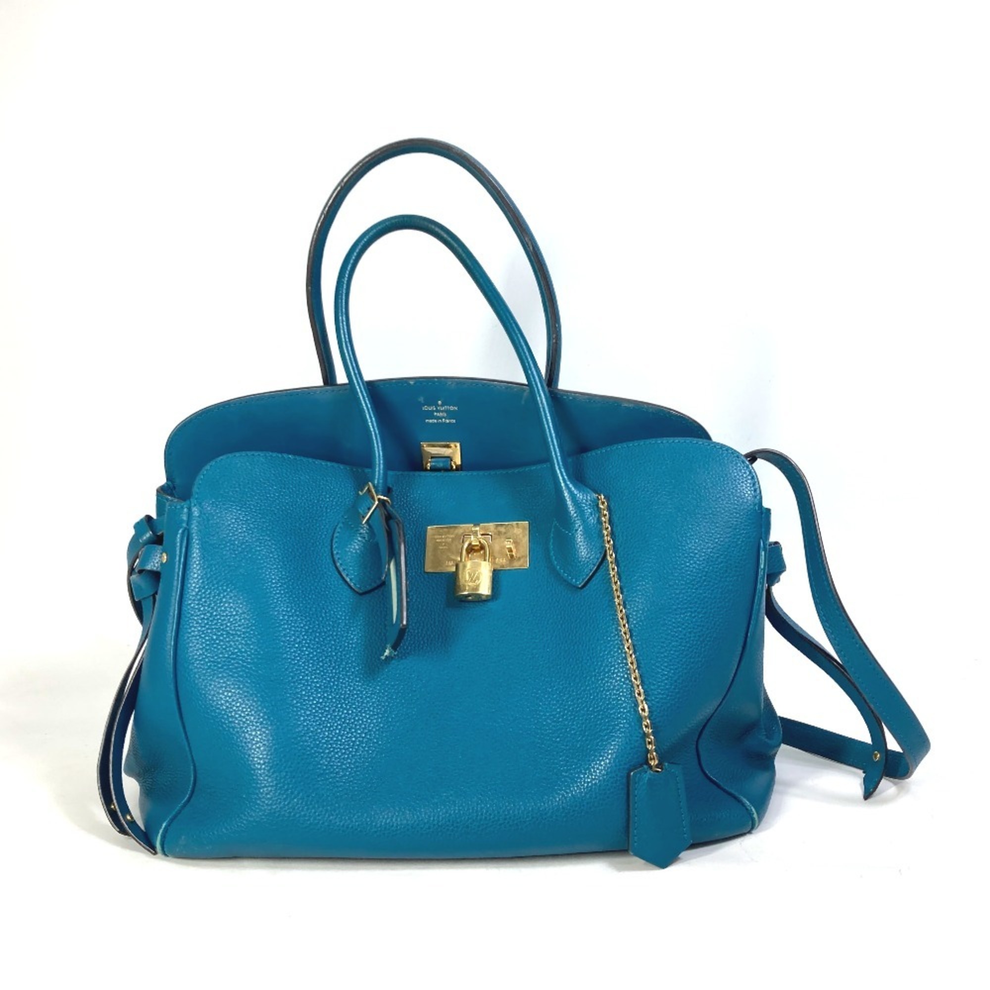 LOUIS VUITTON M55023 Mila MM Handbag, Tote Bag, 2-Way Shoulder Leather, Women’s, Colvert Blue