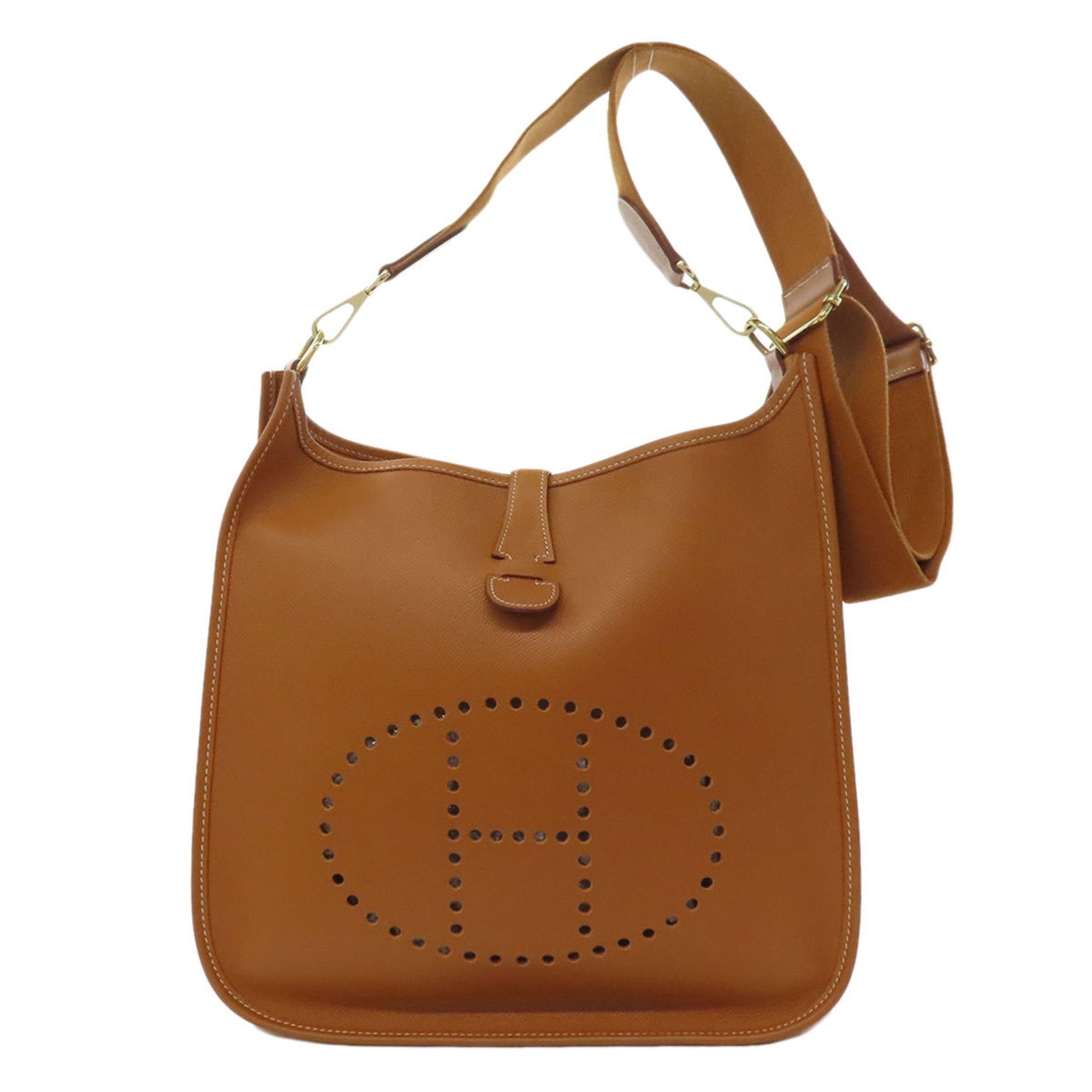 Hermes HermÃ¨s Evelyne 2 GM Gold Shoulder Bag with Hardware, Epson, Women’s