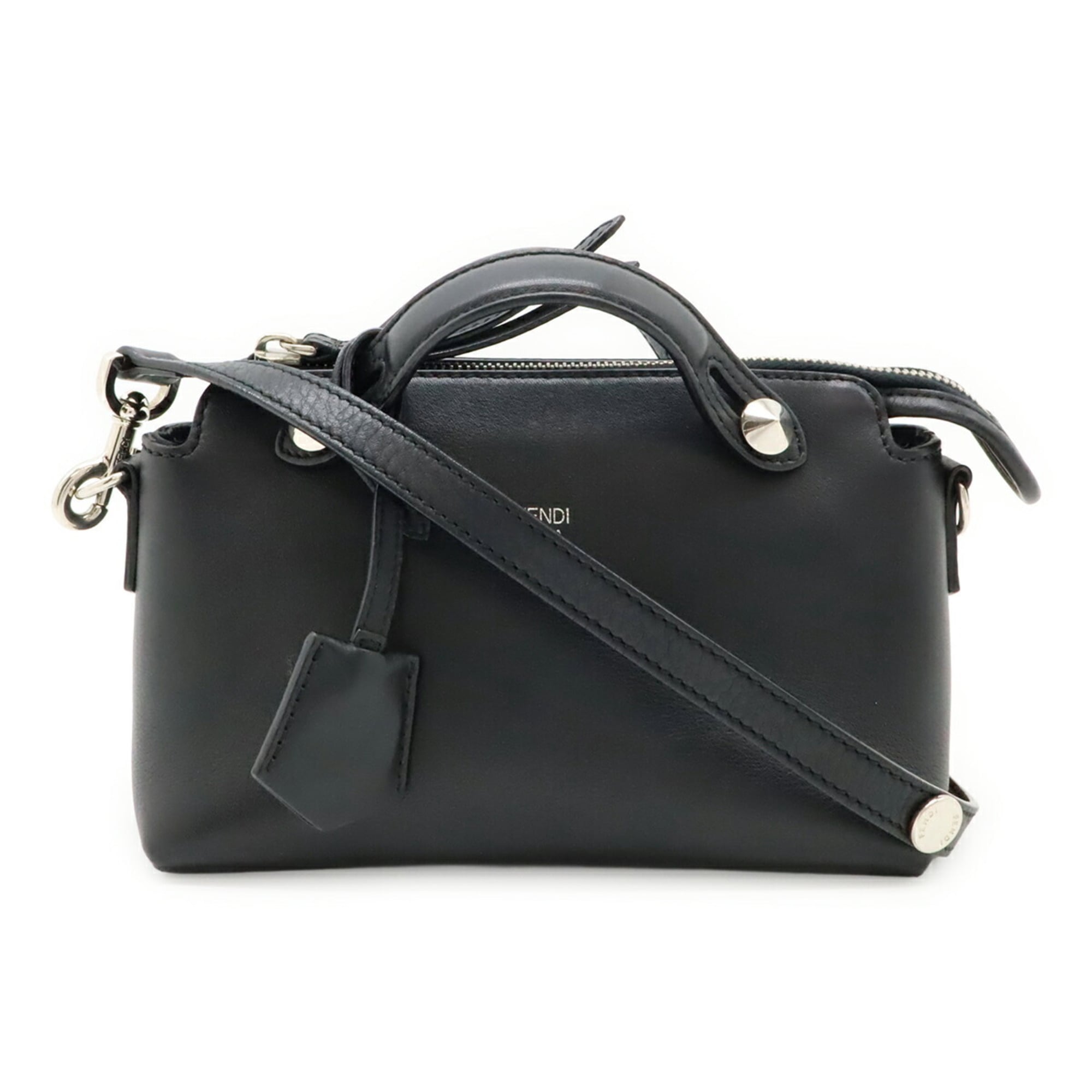 FENDI BY THE WAY Mini Handbag/Shoulder Bag in Black Leather (8BL135)