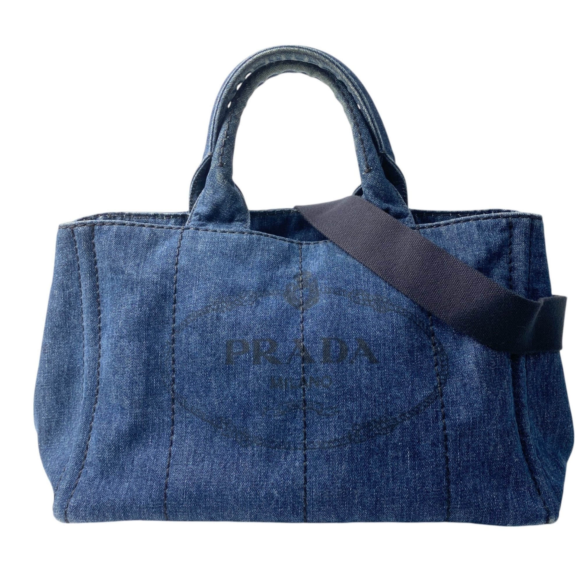 Prada Women’s Canapa Denim B1877B 2-way Shoulder Bag, Handbag, Tote Crossbody Bag
