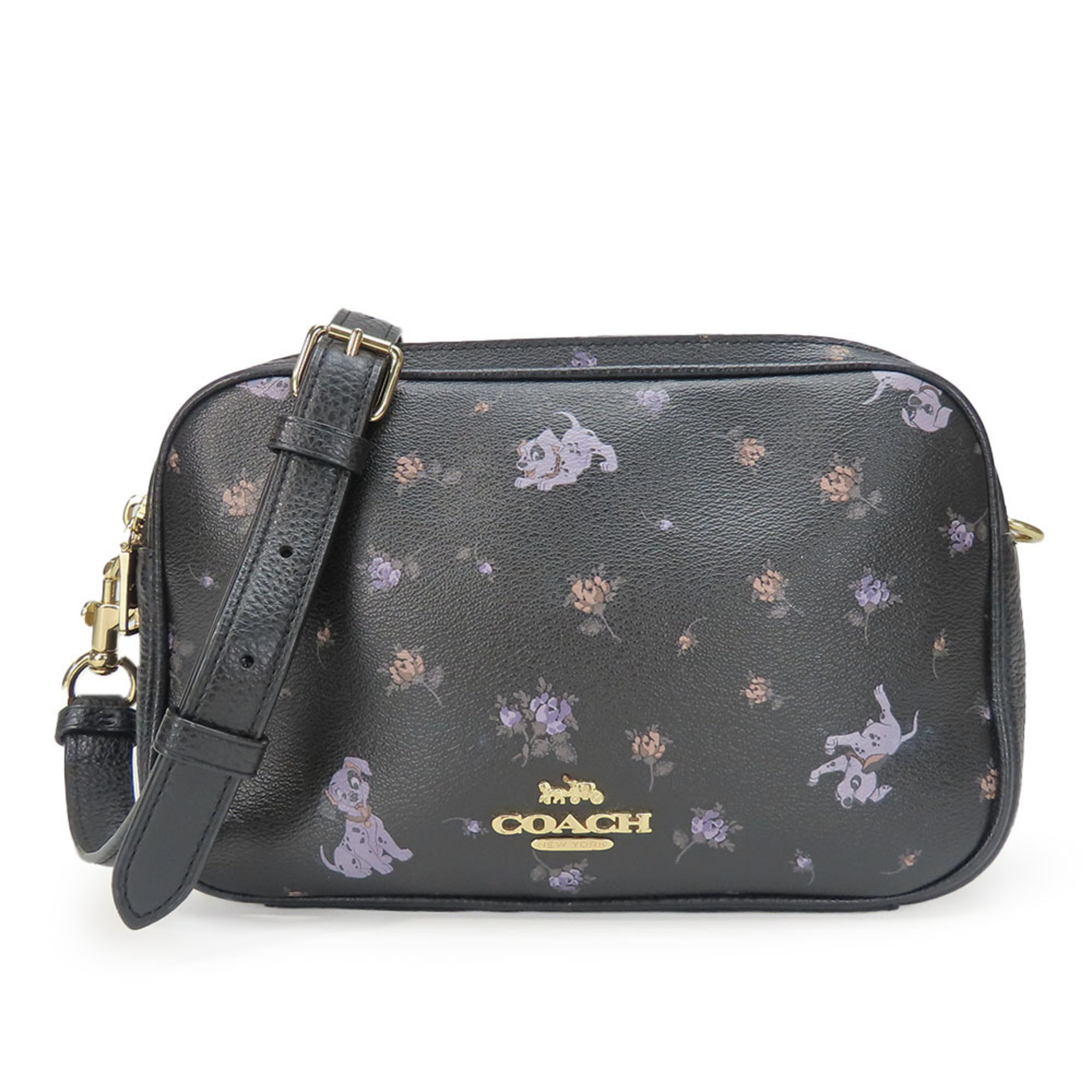 Coach Shoulder Bag 91126 Disney 101 Dalmatians Leather Black Collaboration Dalmatian Women’s COACH