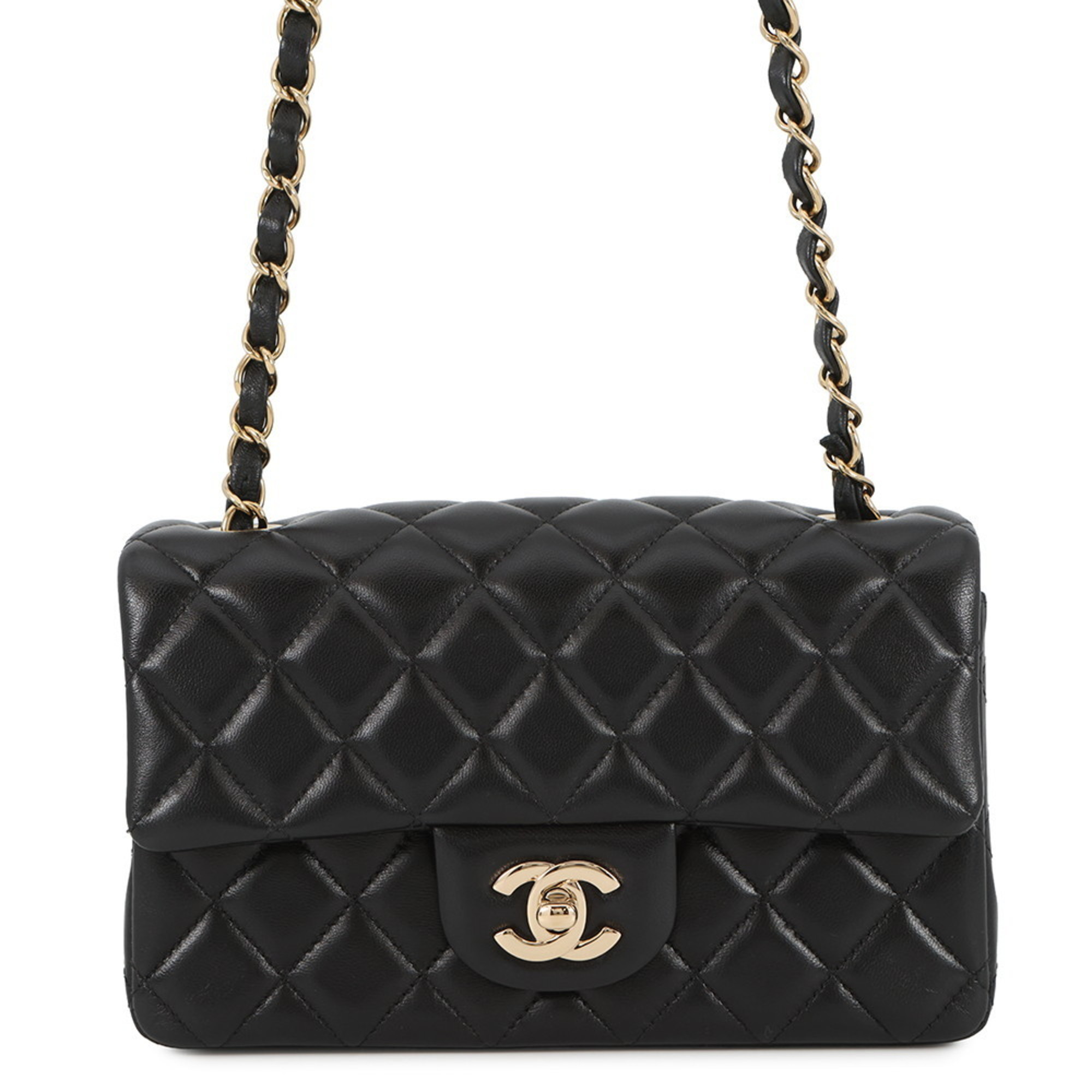 Chanel Chain Shoulder Bag Coco Mark Mini Matelasse 20 Lambskin A69900 CHANEL Black