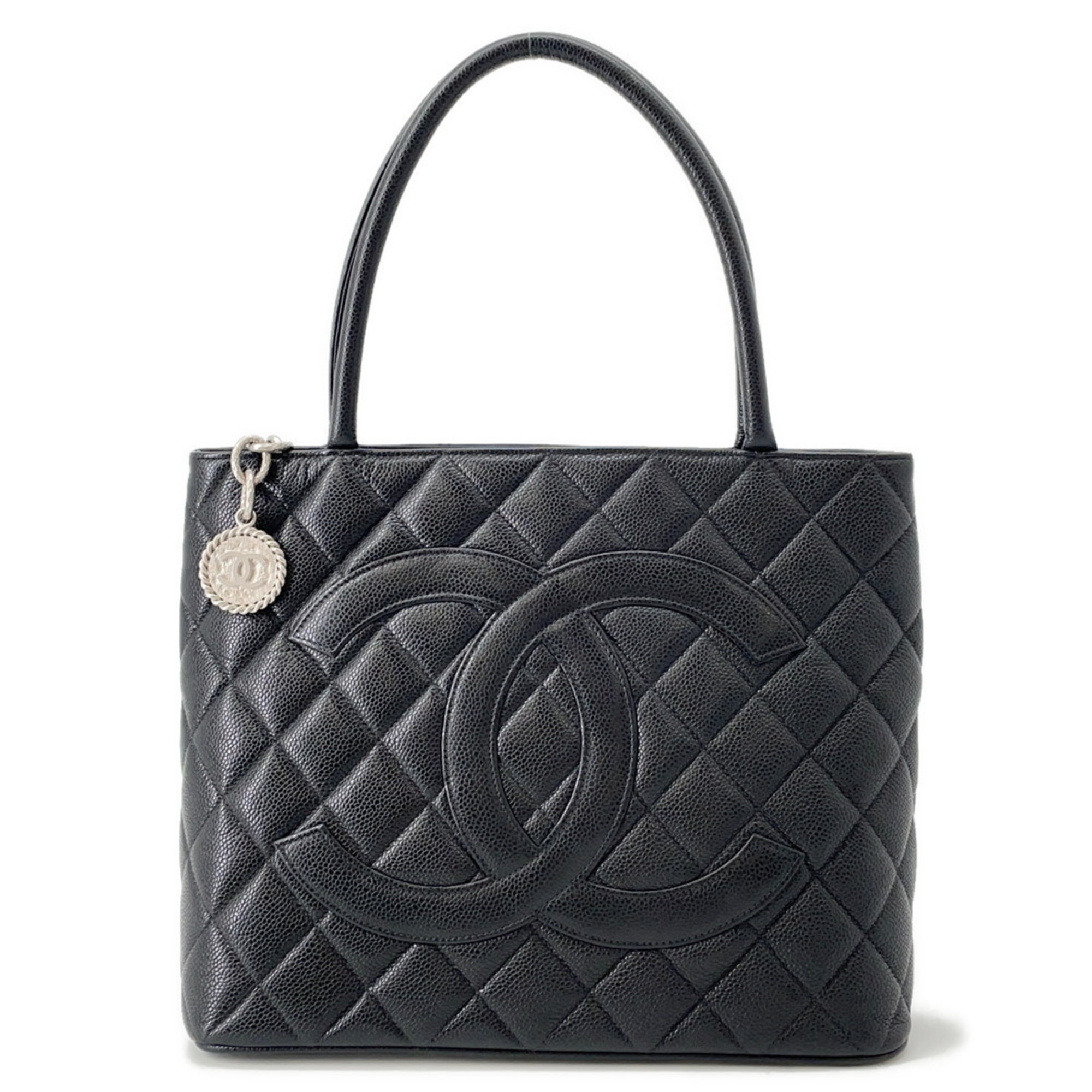 Chanel Replica Tote Bag, Coco Mark, Matelasse, Caviar Skin, A01804, Black