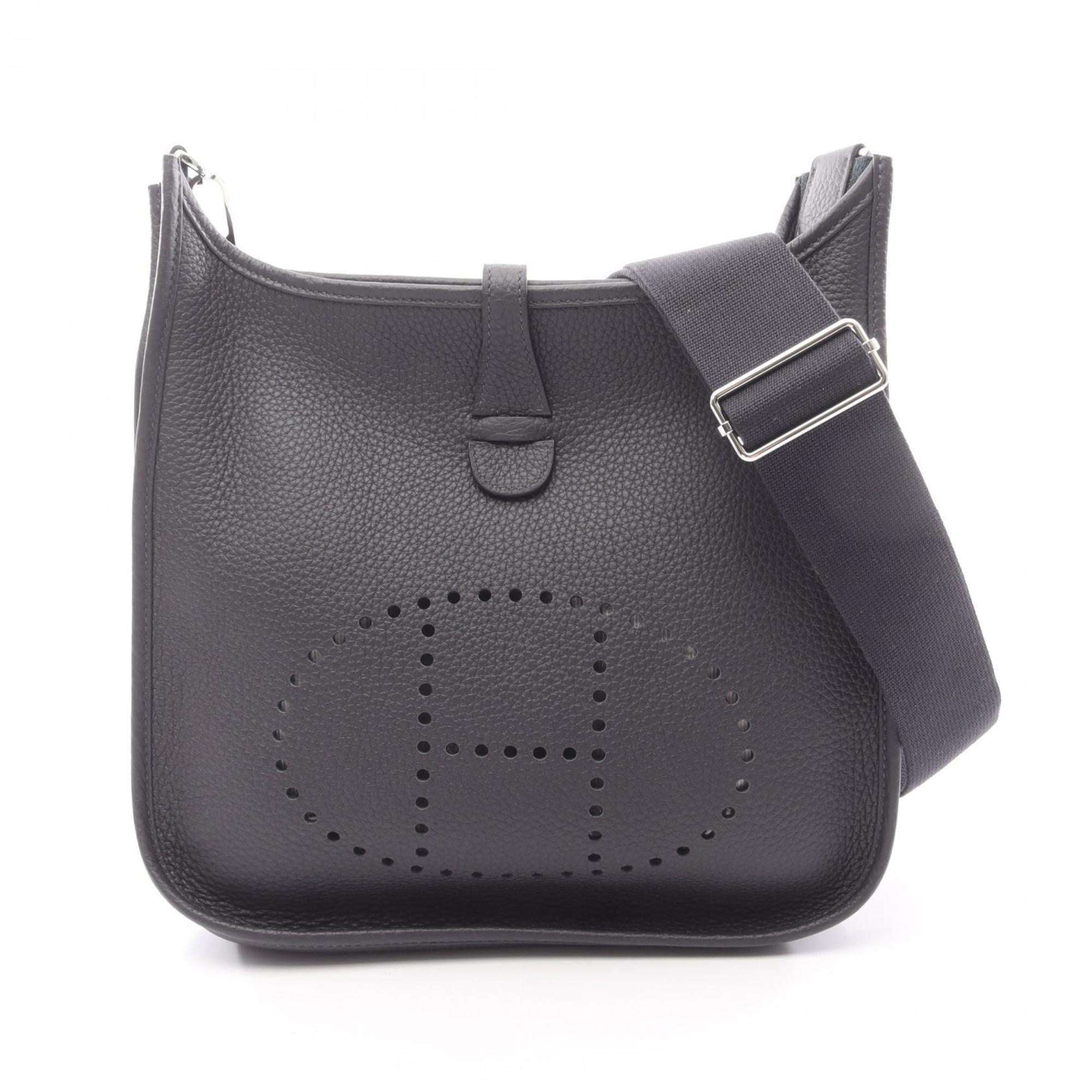 Hermes HermÃ¨s Evelyn 3 Trois PM Caban Shoulder Bag in Taurillon Clemence Leather, Navy Blue