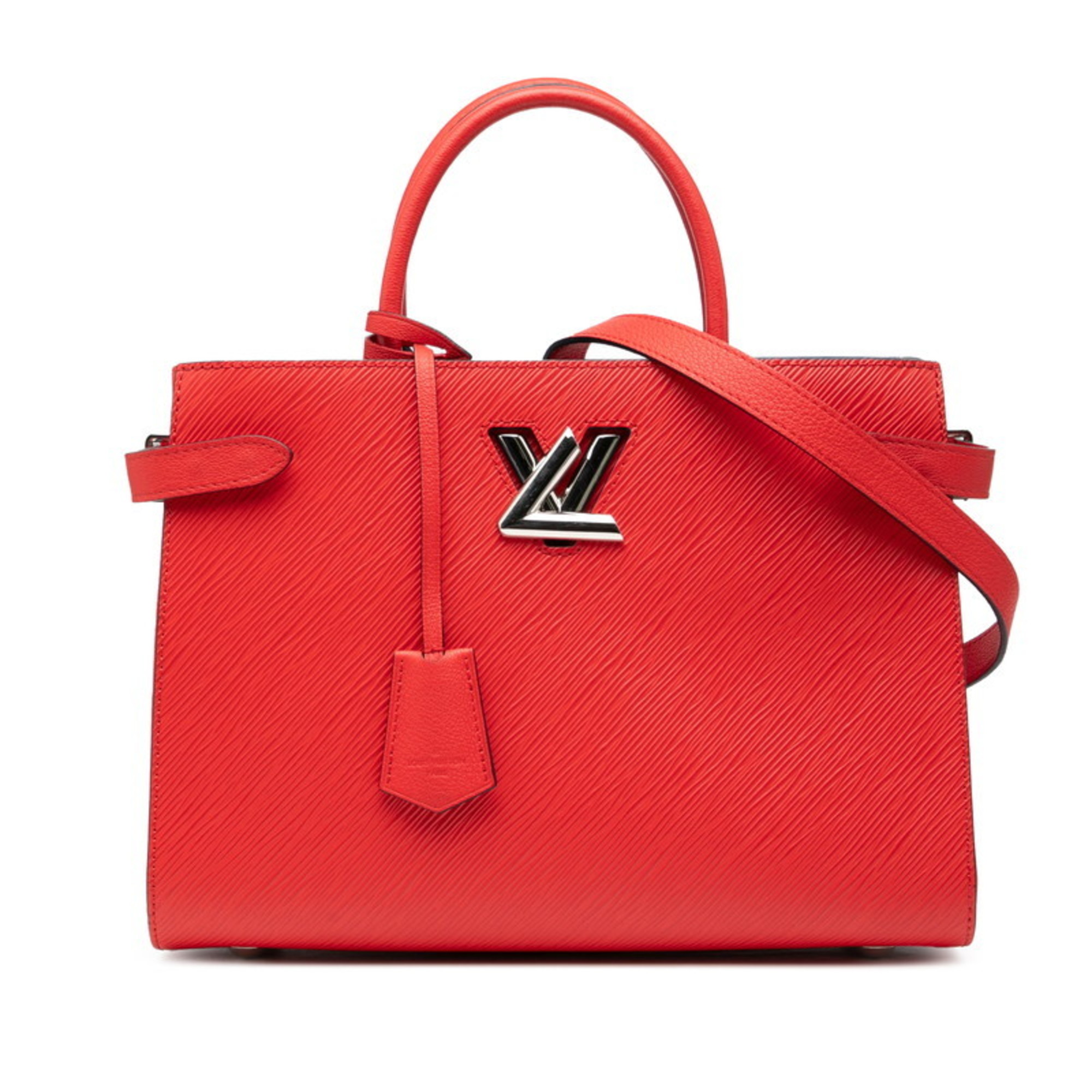 Louis Vuitton Epi Twist Tote Bag/Shoulder Bag, 2-Way, M54811, Coquelicot Red/Navy Leather, Women’s, LOUIS VUITTON