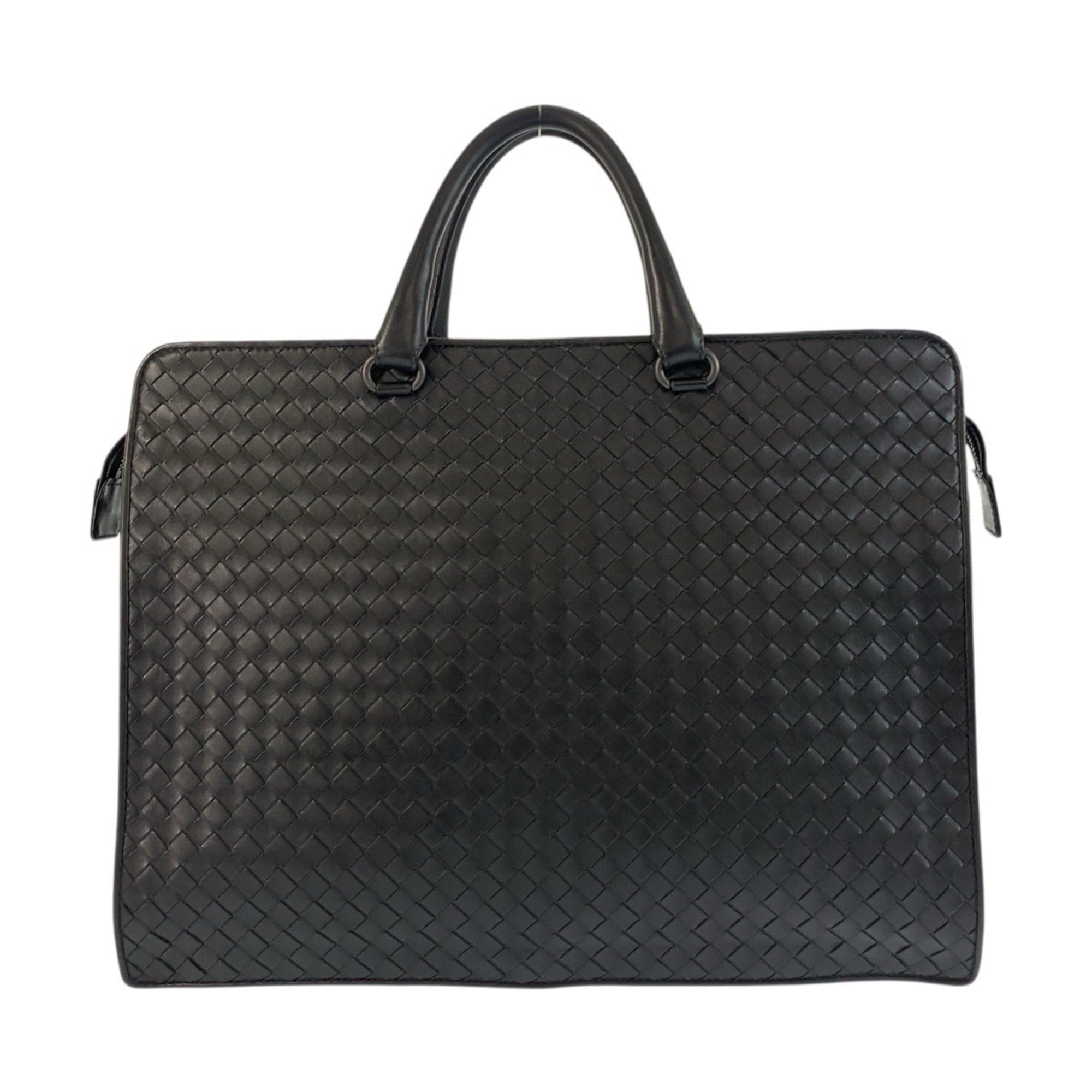 BOTTEGA VENETA Intrecciato Black Leather Briefcase for Men (B08062446M)
