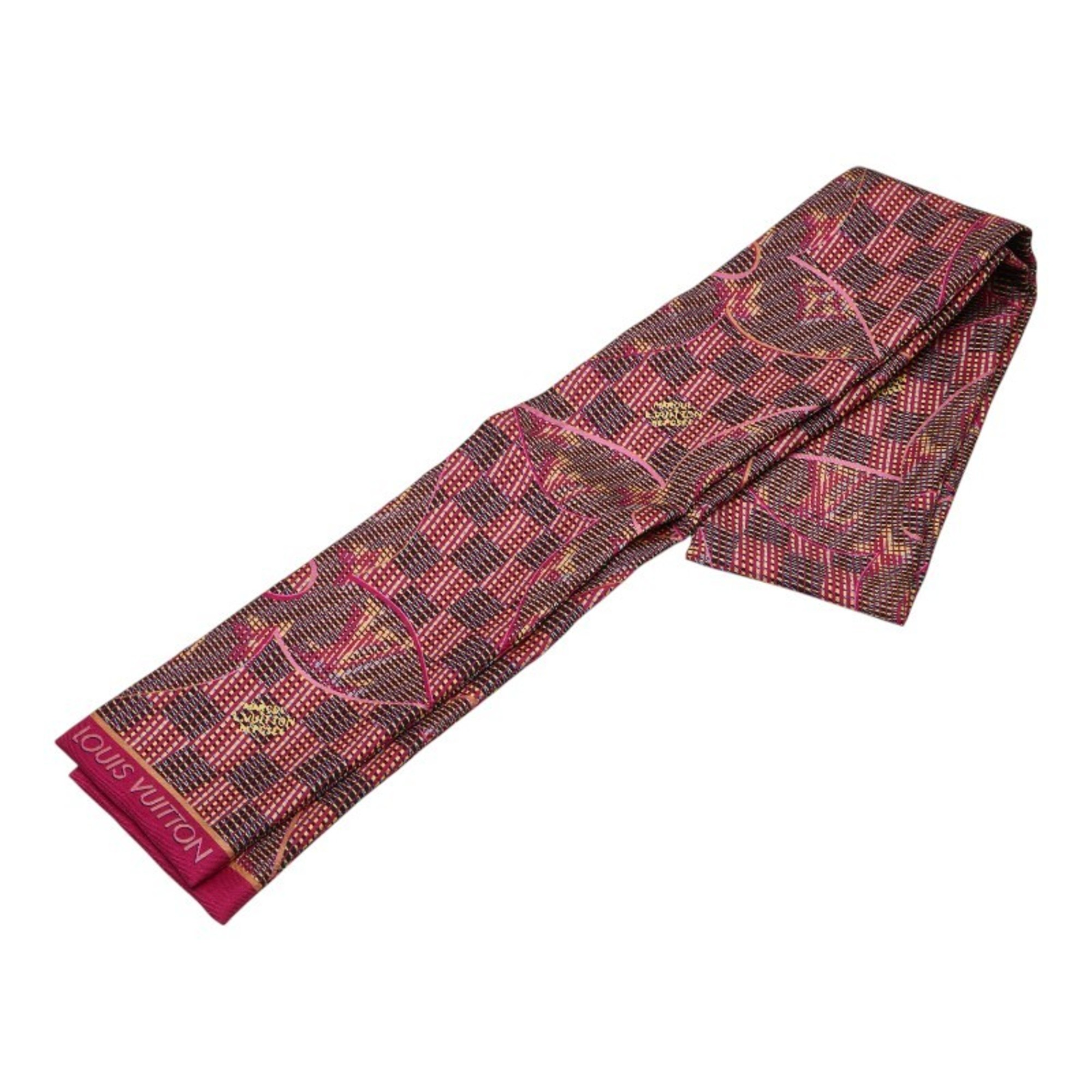 Louis Vuitton Bandeau Monogram LV Pop Scarf Muffler MP2499 Pink Multicolor Silk Women’s LOUIS VUITTON