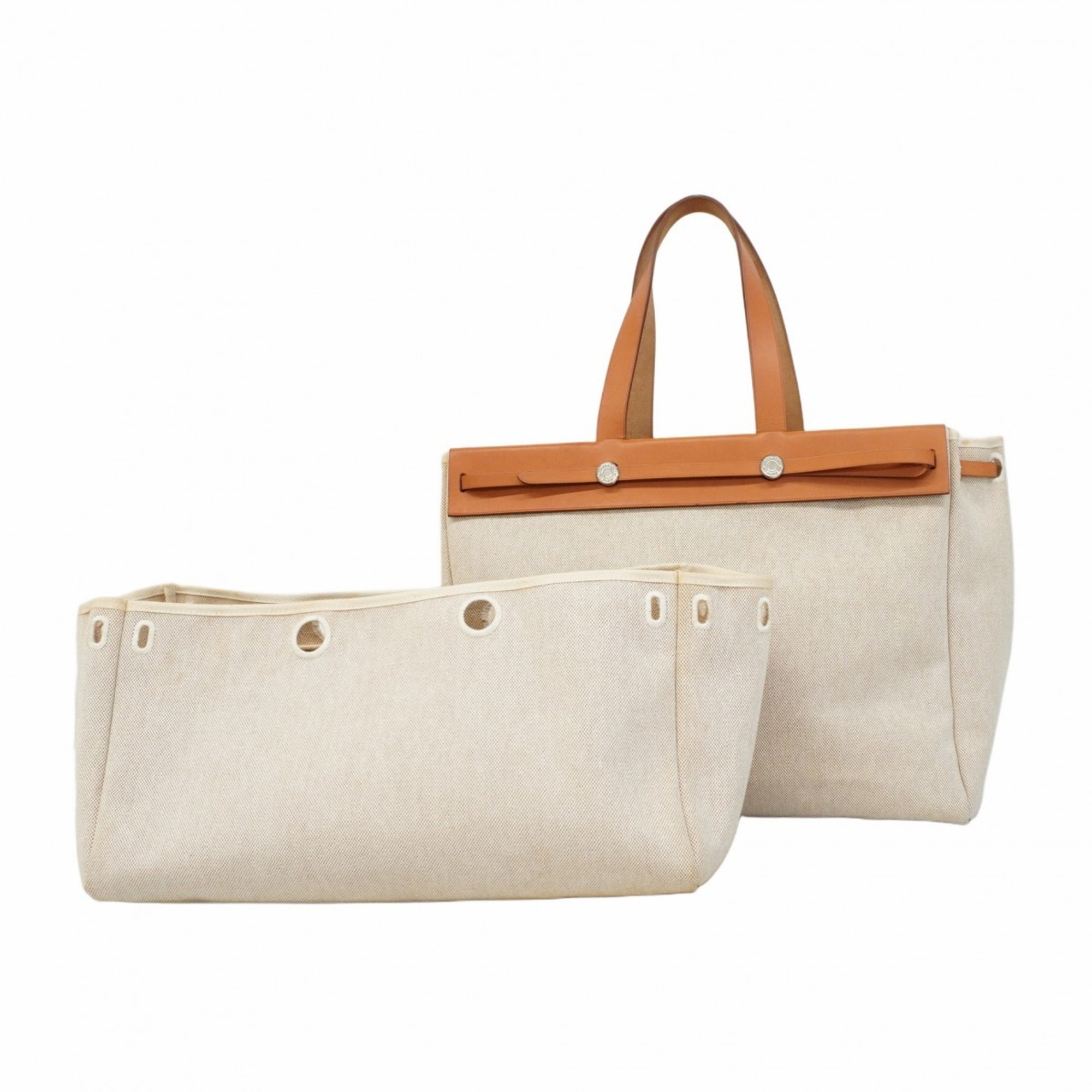 Hermes HermÃ¨s Cabas MM Tote Bag in Natural Toile H, Women’s, with F Stamp