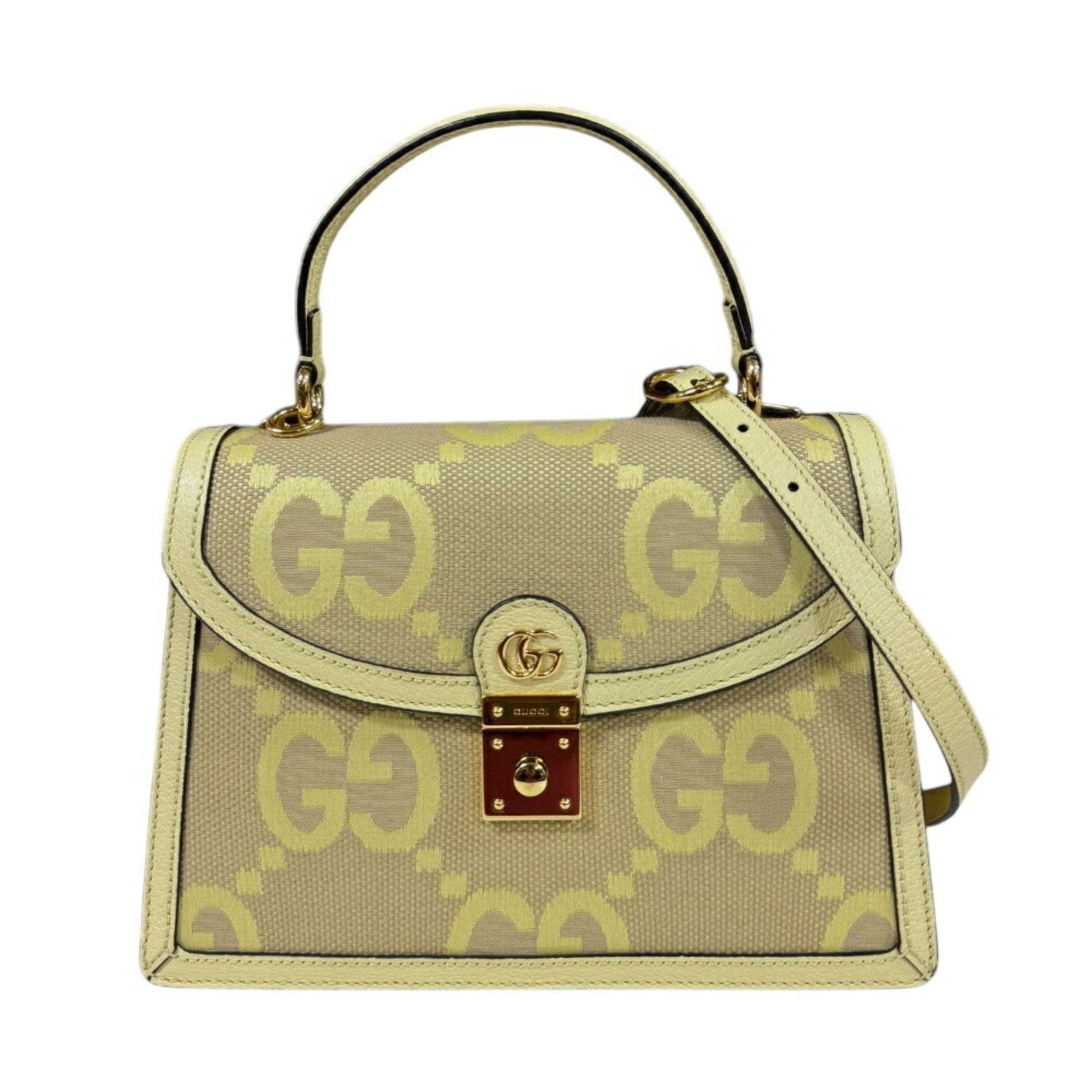 Gucci Jumbo GG Shoulder Bag Canvas 651055 Yellow Women’s GUCCI
