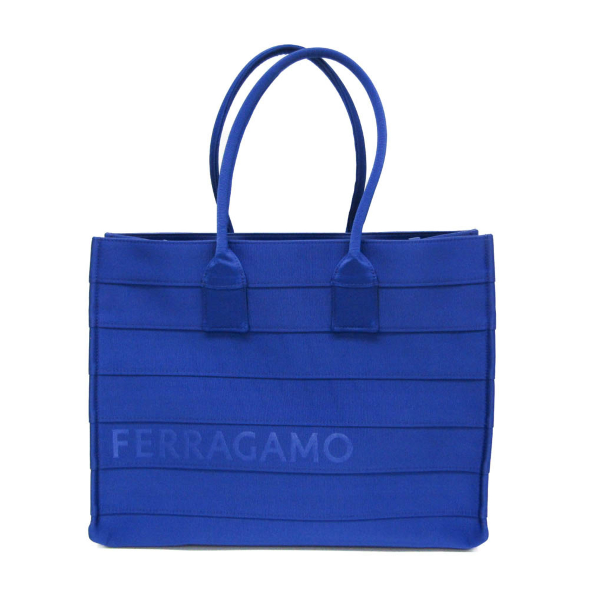 Salvatore Ferragamo GG-213985 Men,Women Nylon Canvas Tote Bag Blue