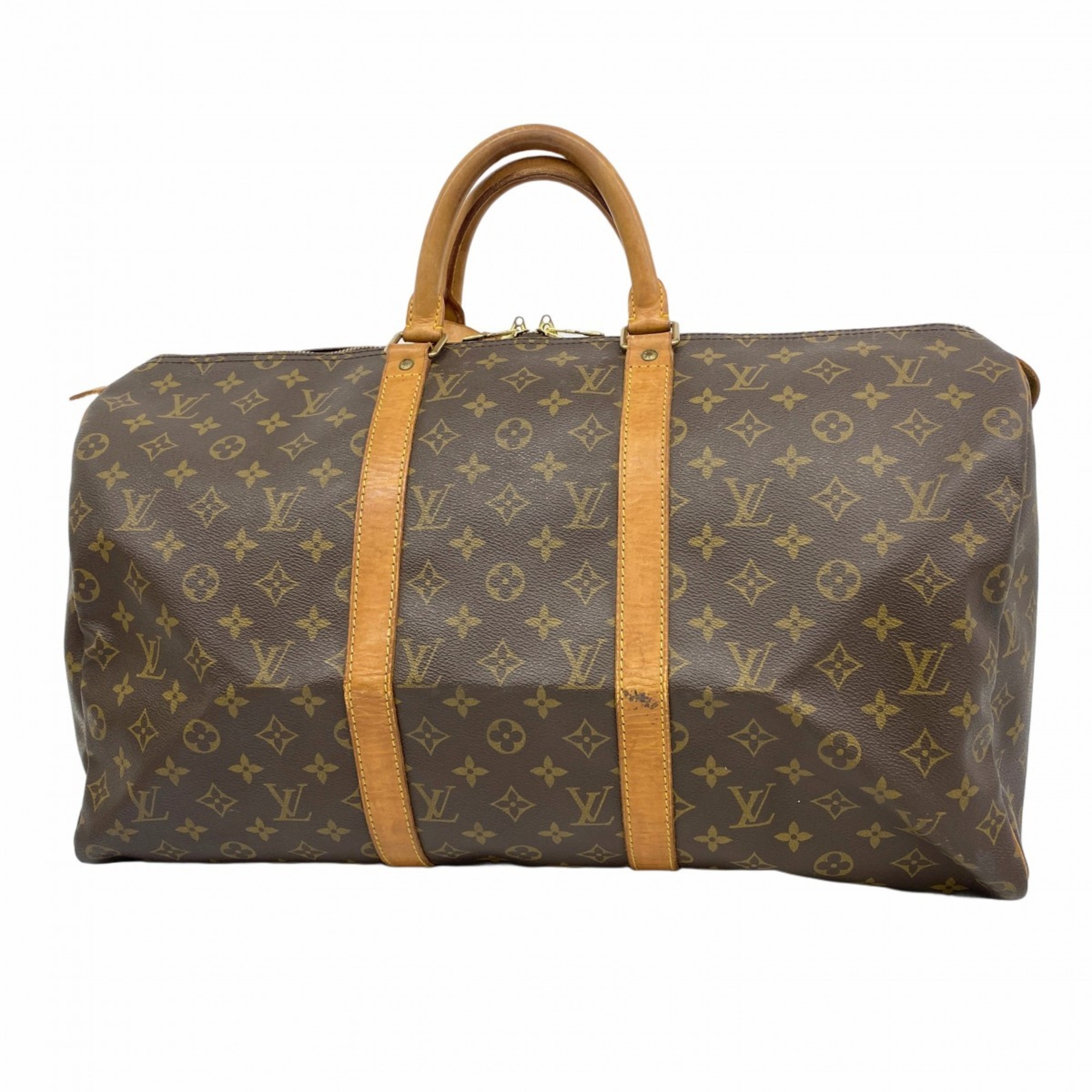 Louis Vuitton Monogram Keepall 50 Boston Bag M41426 Brown Men’s and Women’s