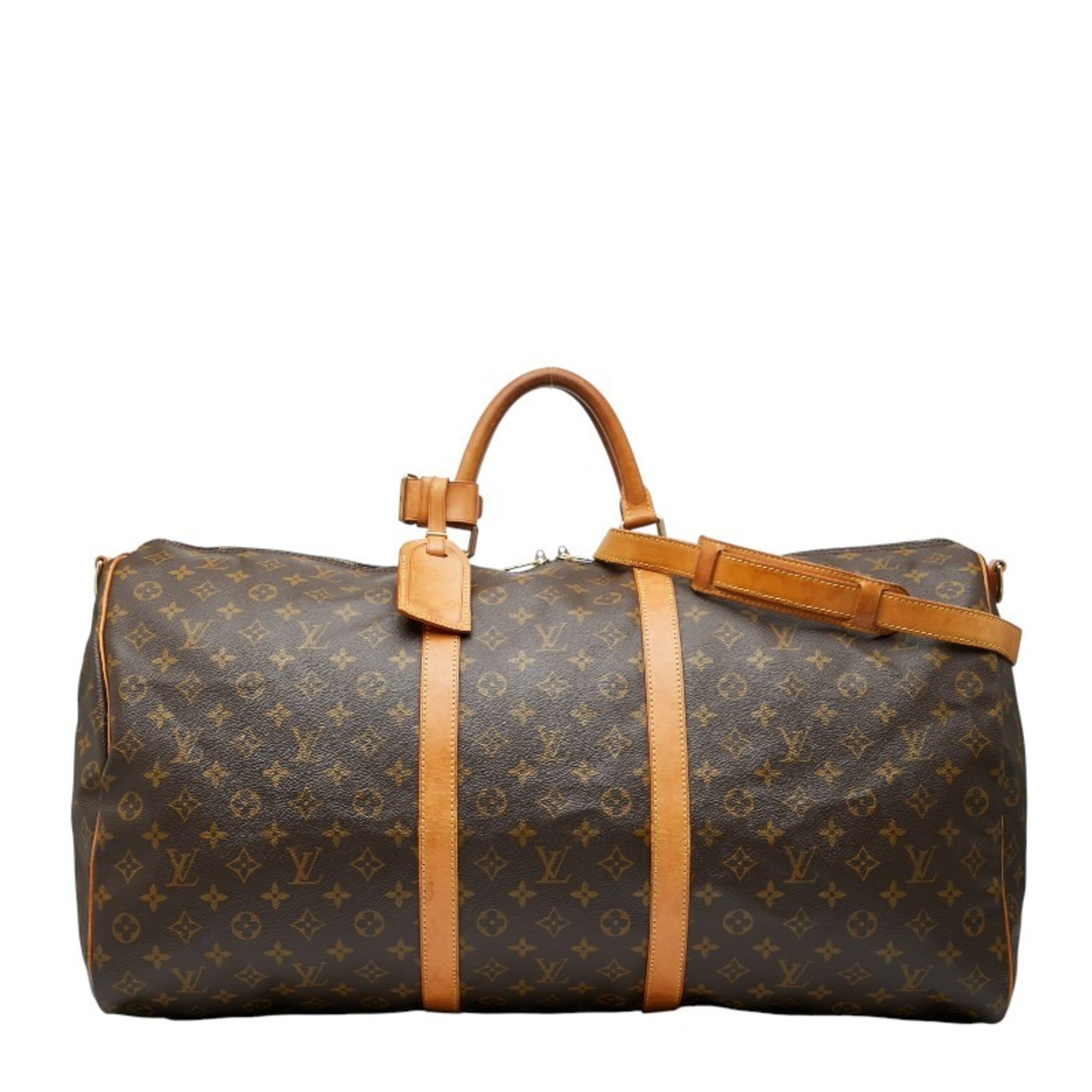Louis Vuitton Monogram Keepall Bandouliere 60 Boston/Shoulder Bag, 2-Way, M41412, Brown Leather, Women’s